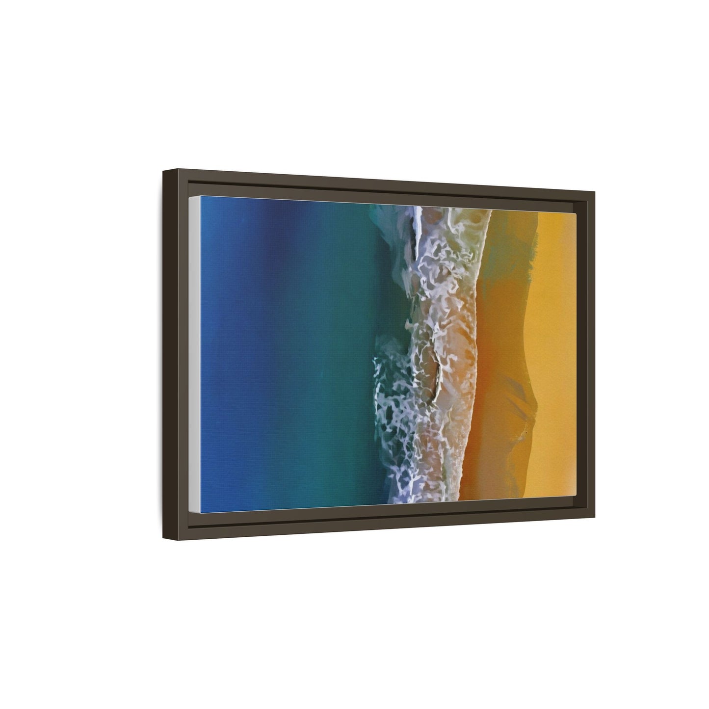 Framed Matte Canvas Seascape Print – Coastal Waves Wall Art