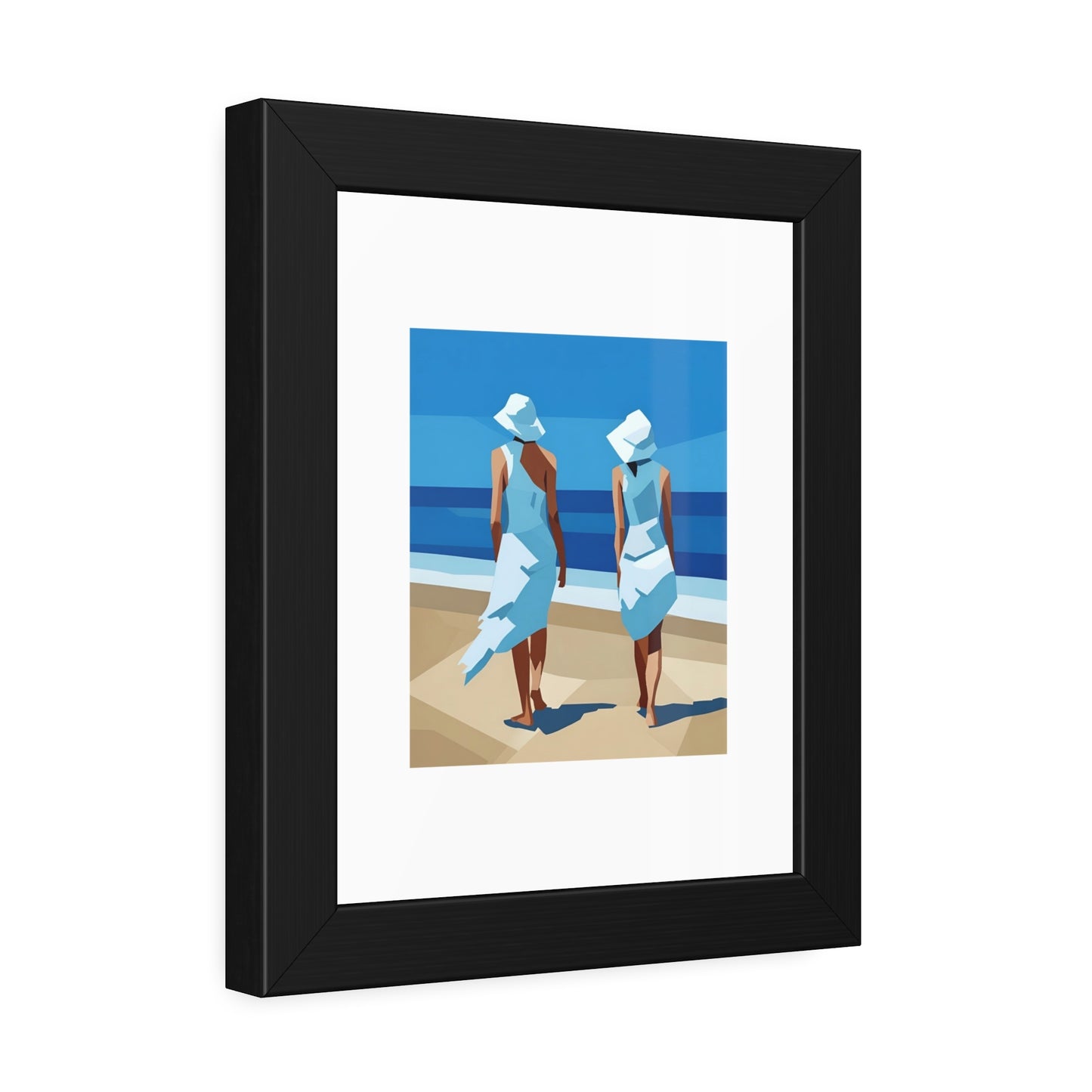 Framed Beach Poster — Vintage Coastal Art Print