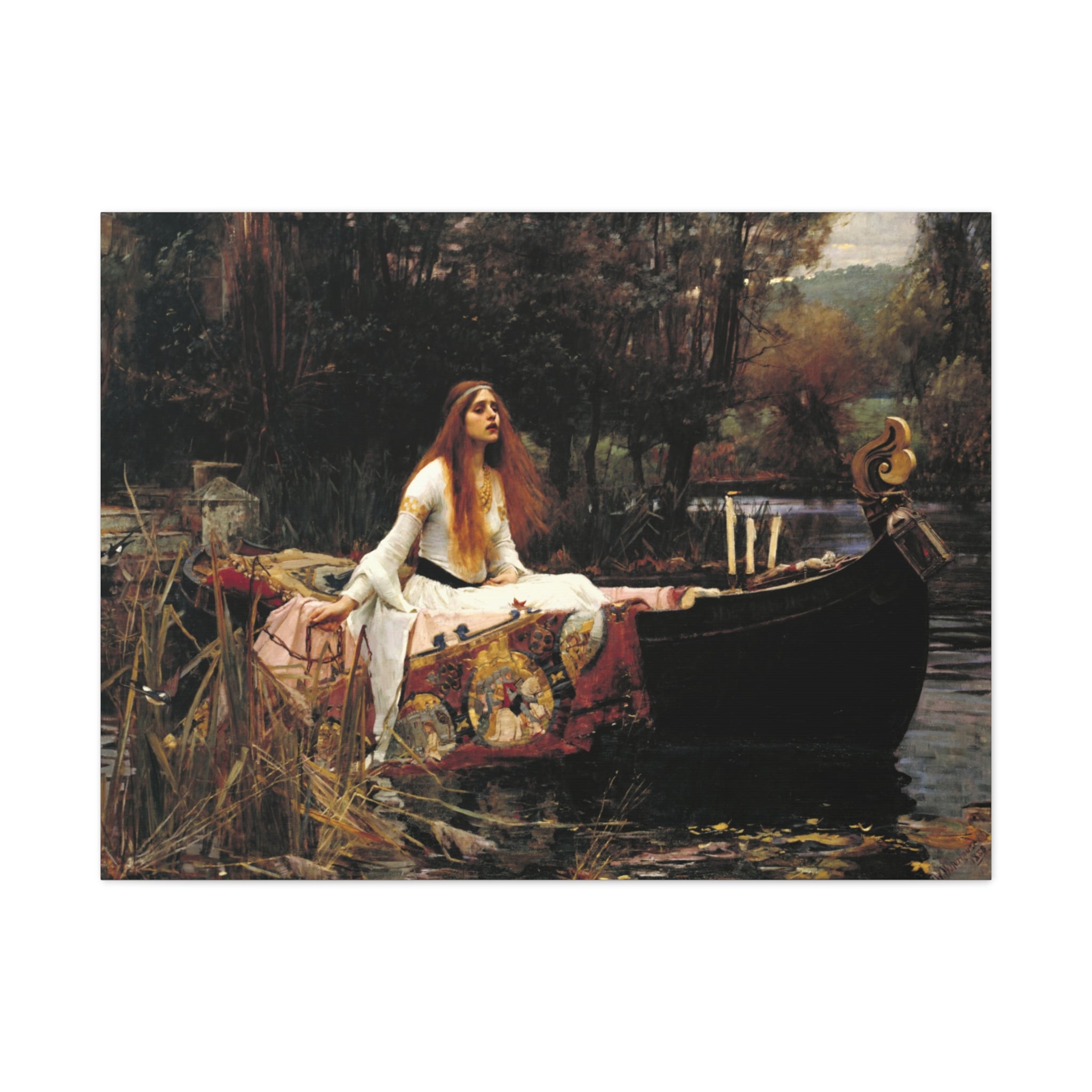 The Lady of Shalott by John William Waterhouse Matte Canvas Wall Art Print