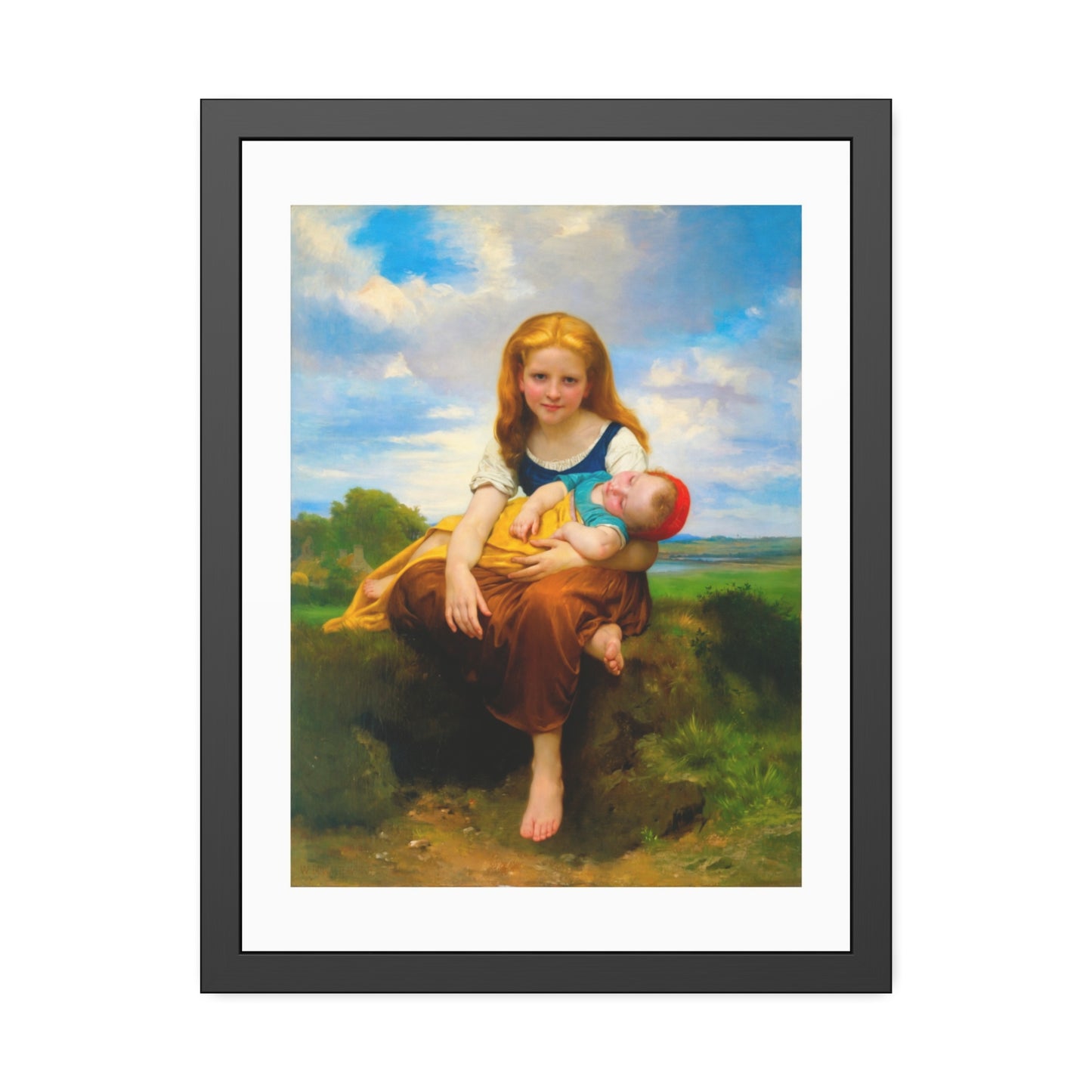 Framed Poster — Vintage Mother & Child Art Print