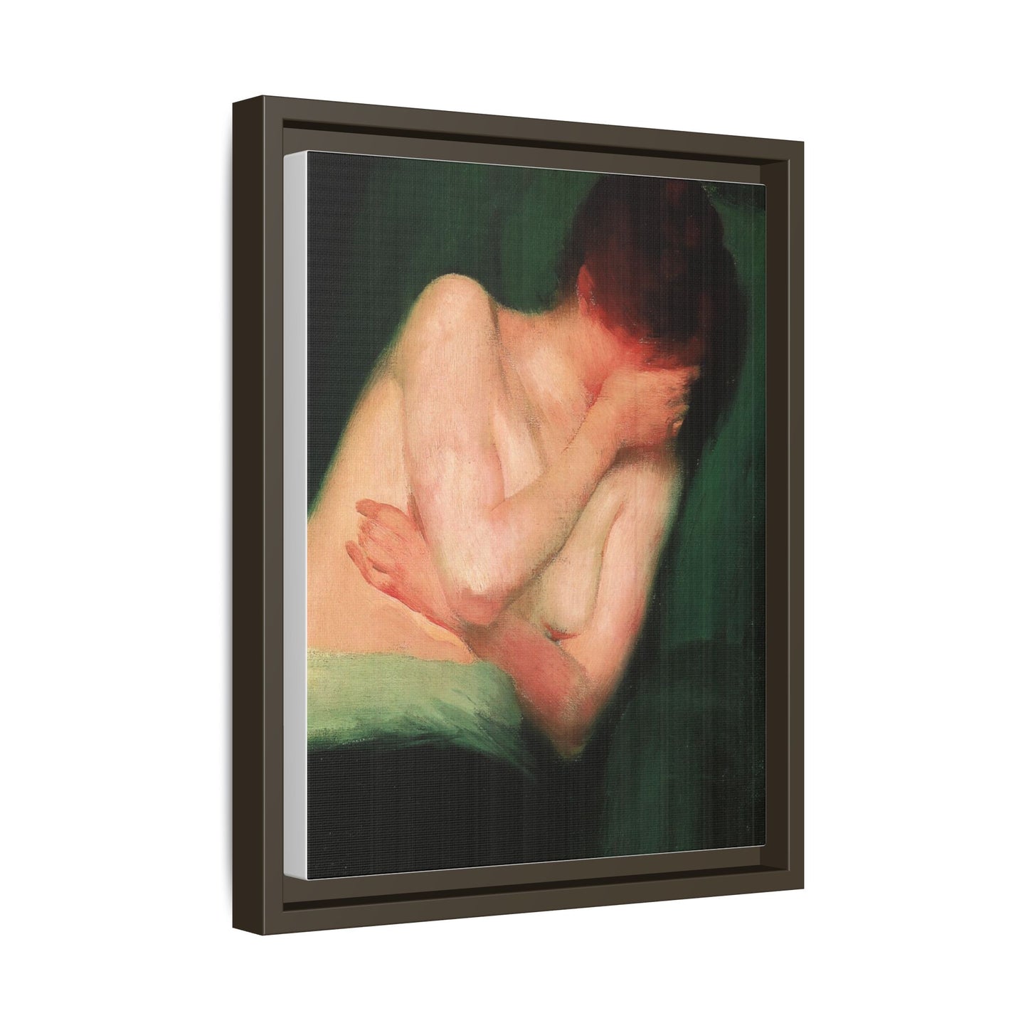 Female Nude by János Vaszary Framed Matte Canvas Wall Art Print