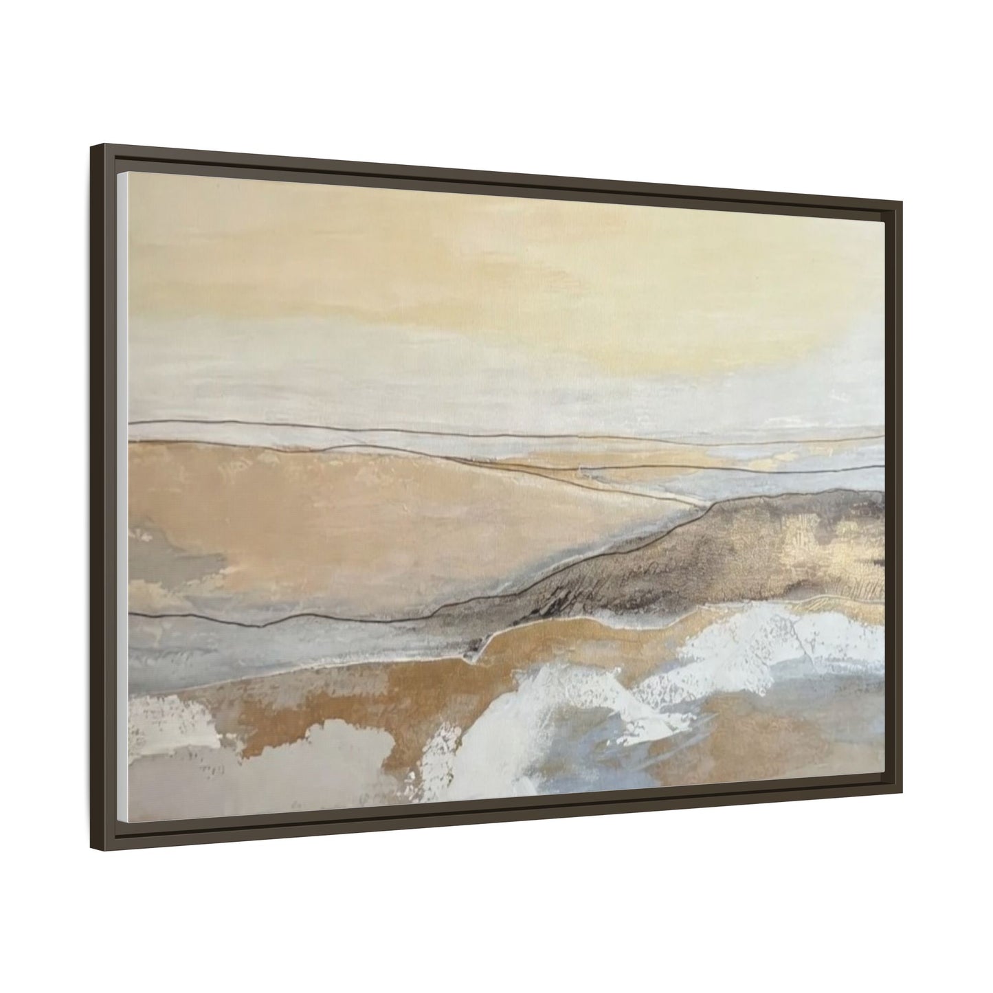 Framed Abstract Coastal Landscape Matte Canvas Wall Art