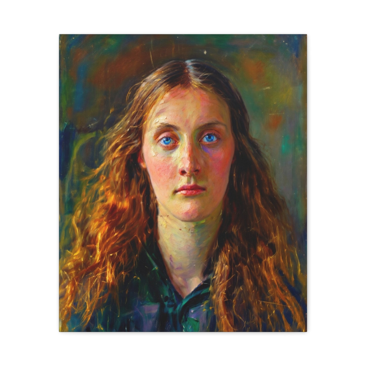 Portrait Canvas Print — Victorian Woman Oil Painting on Stretched Matte Canvas