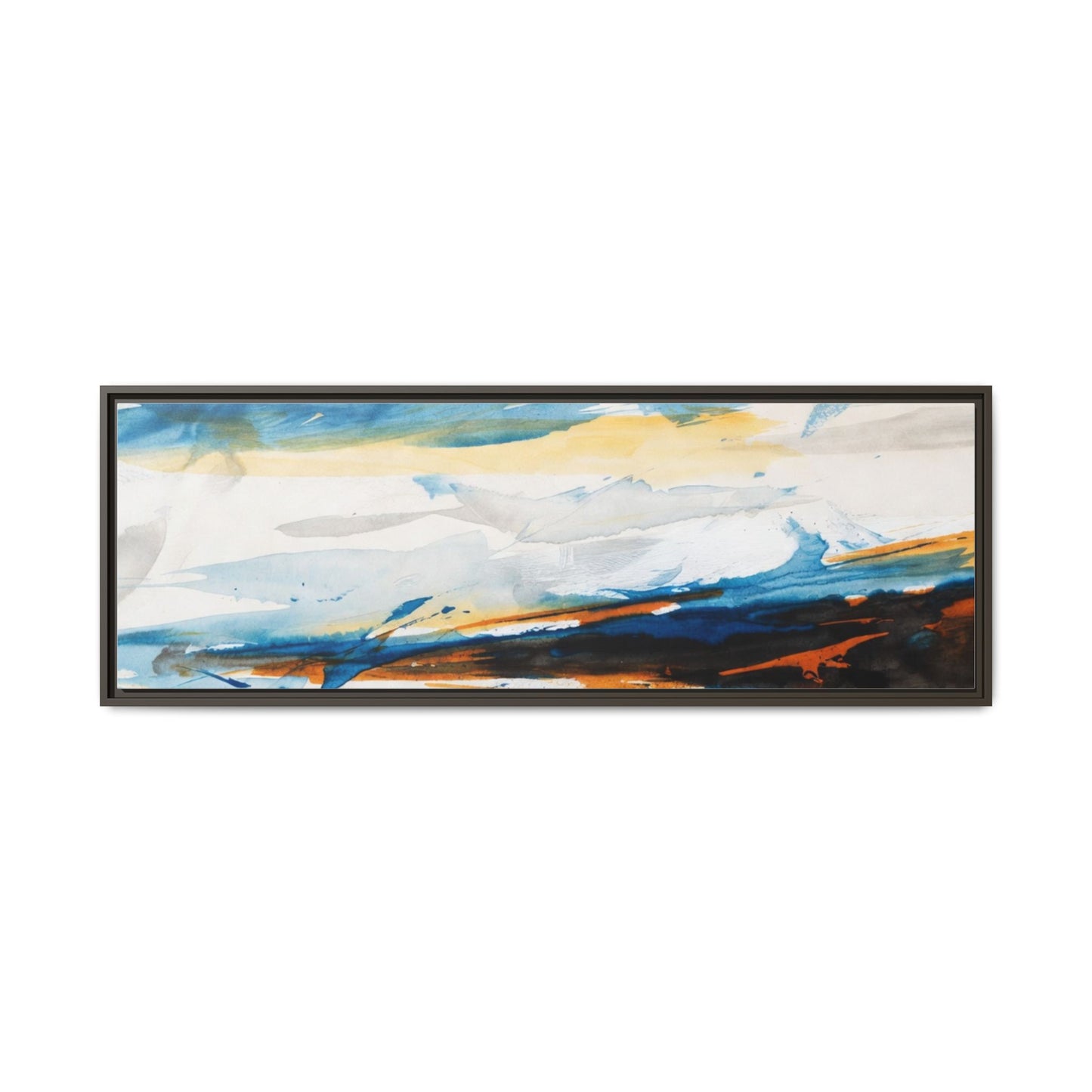 Abstract Coastal Waves Matte Canvas Framed Wall Art