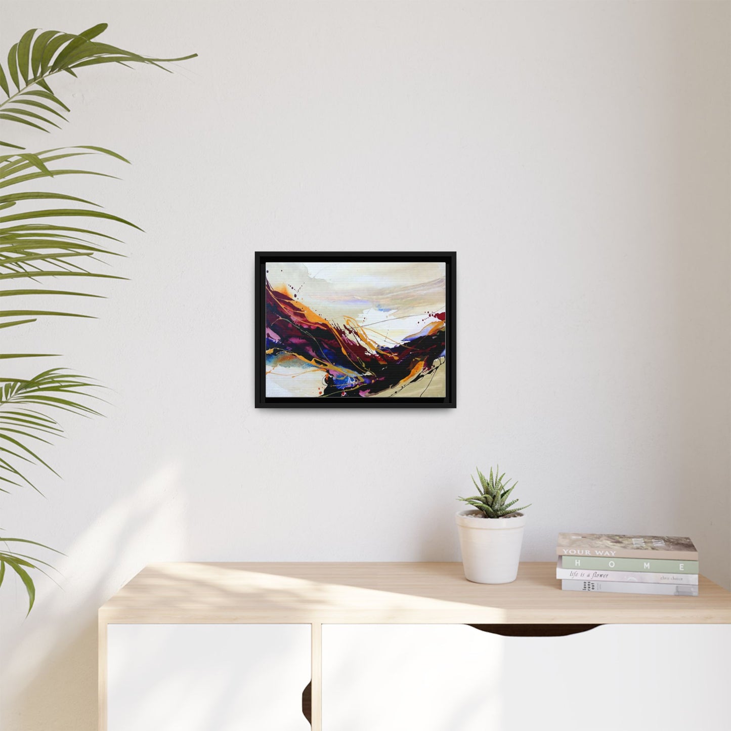 Abstract Flow Matte Canvas Framed Wall Art