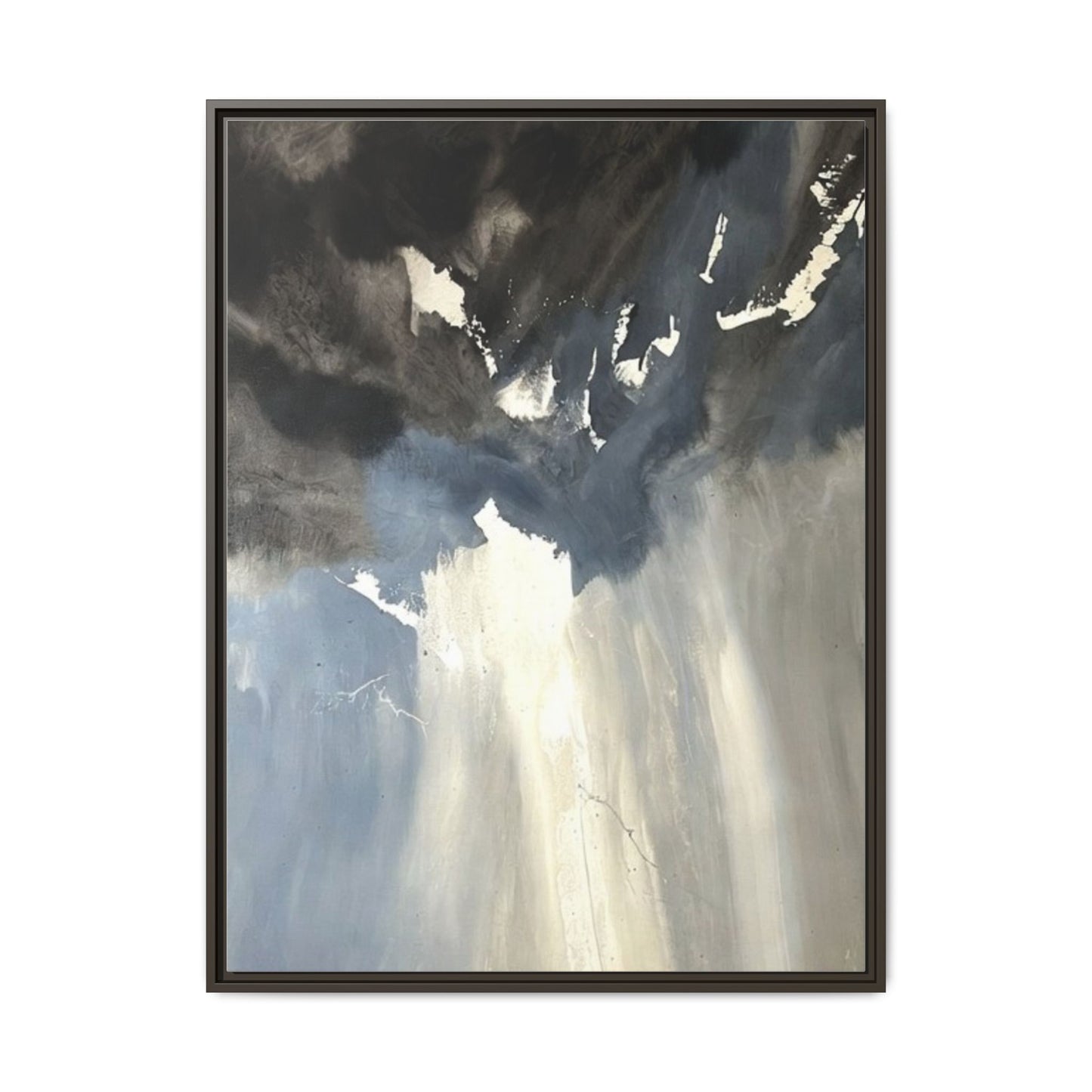 Framed Matte Canvas Art — Moody Abstract Sky Painting