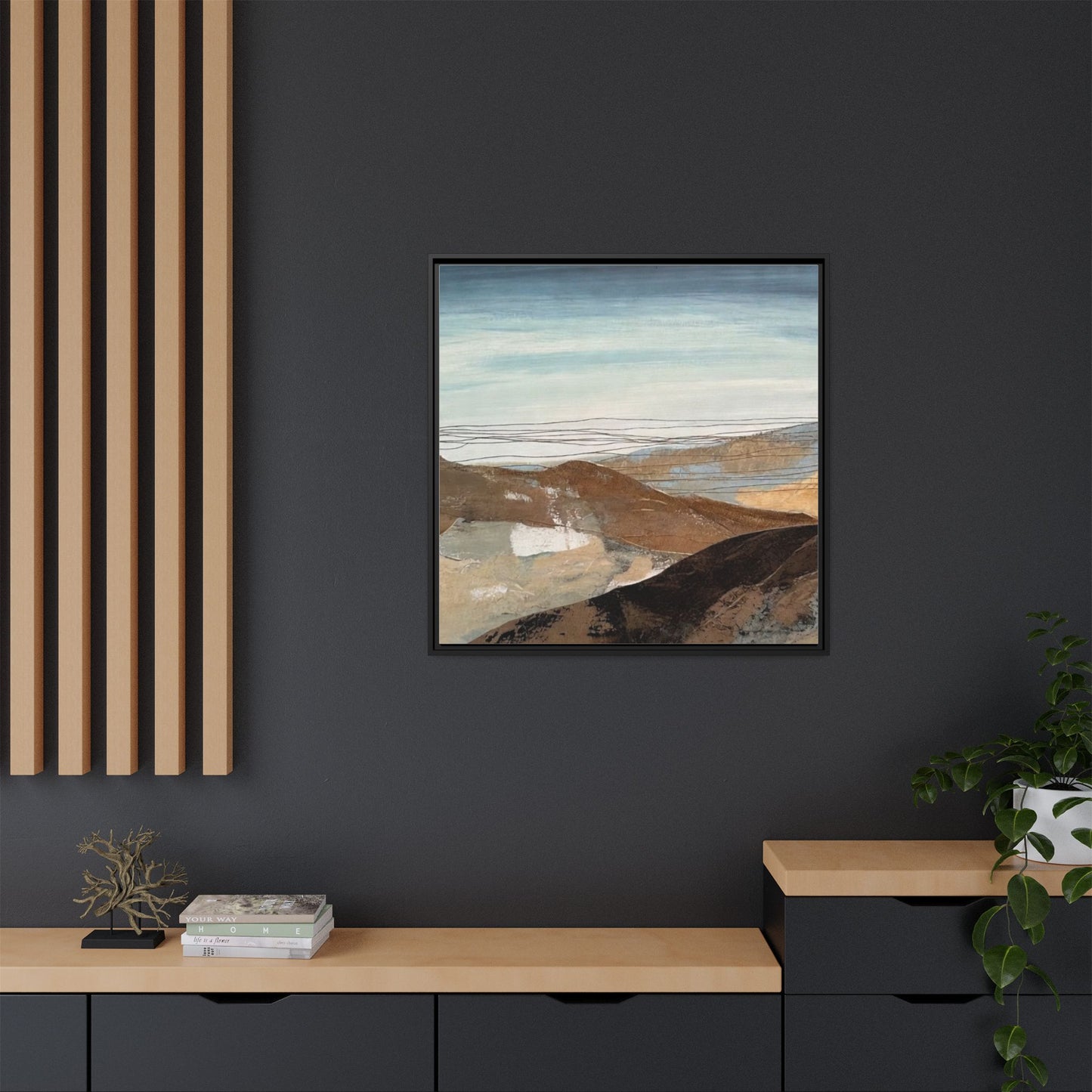 Framed Matte Canvas Art — Serene Abstract Landscape