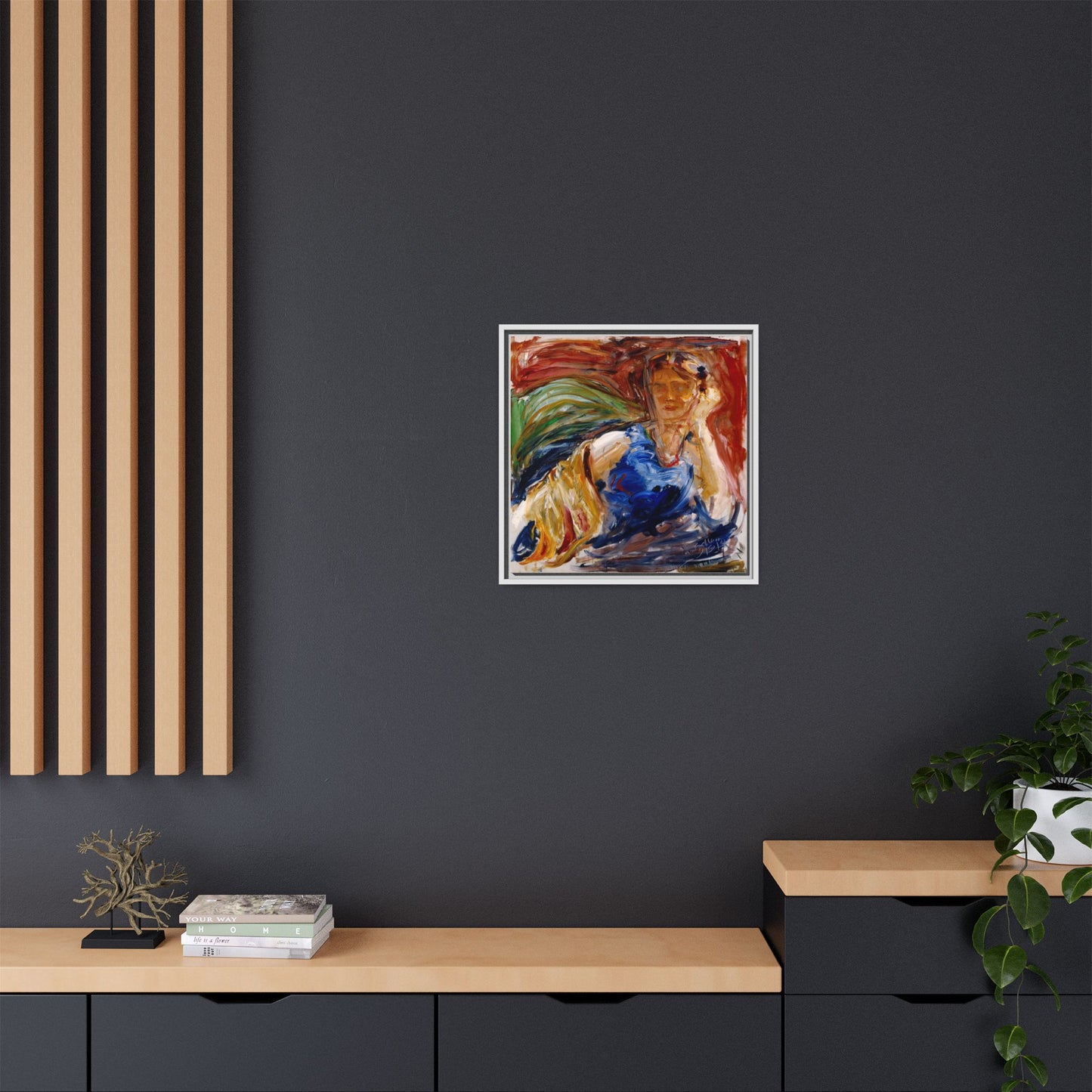 Portrait of hyllis Sjostrom by Akseli Gallen-Kallela Canvas Matte Framed Wall Art Print