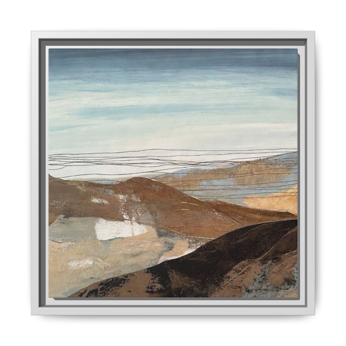 Framed Matte Canvas Art — Serene Abstract Landscape