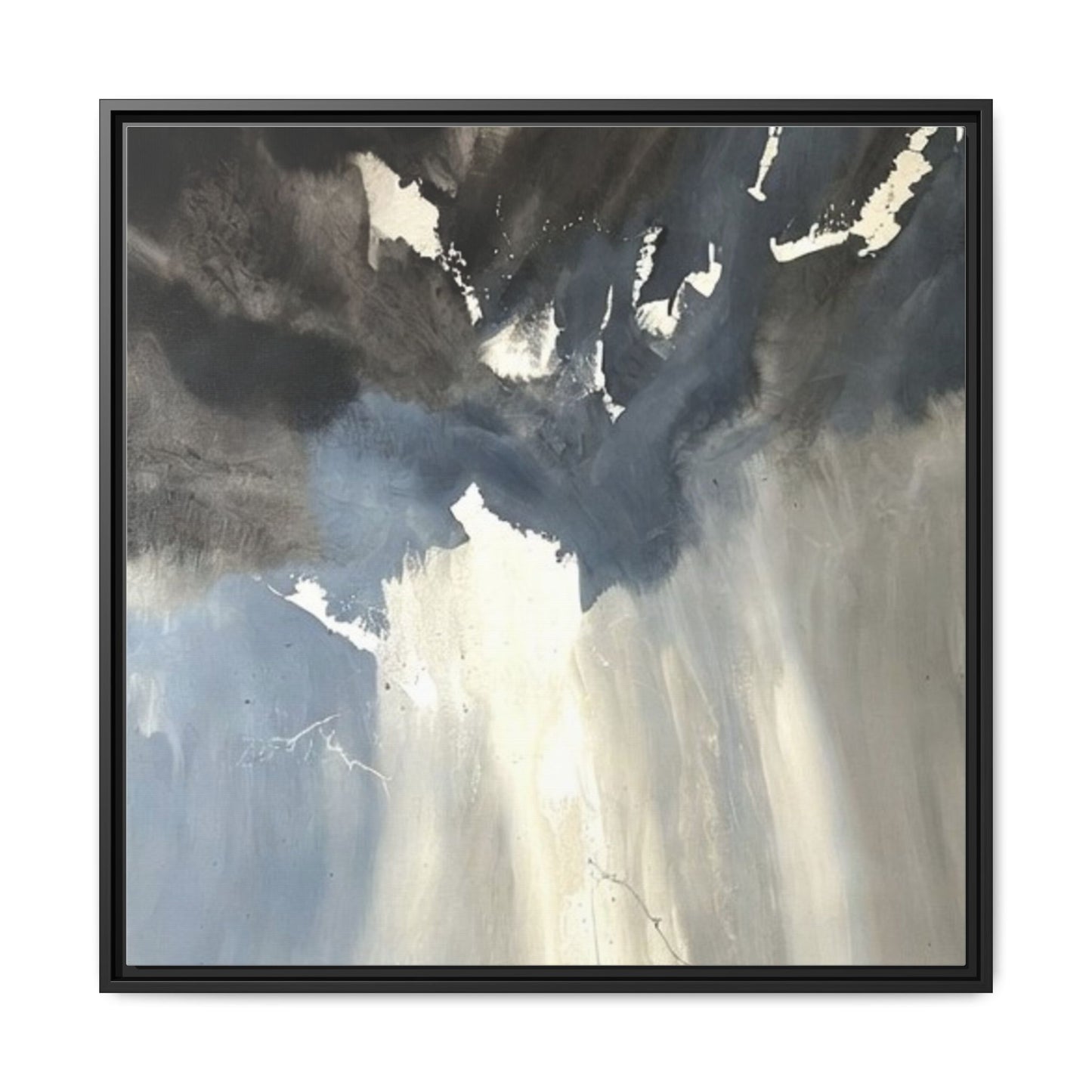 Framed Matte Canvas Art — Moody Abstract Sky Painting
