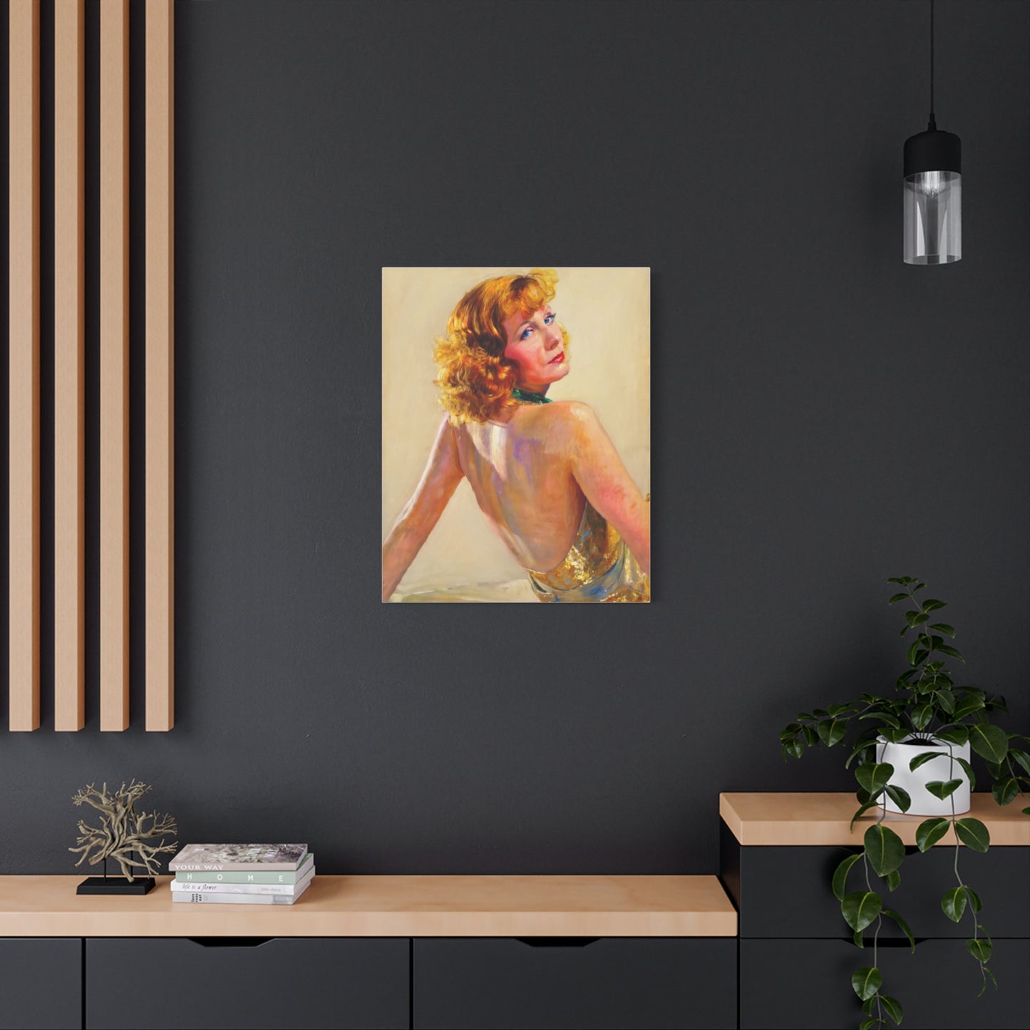 Vintage Greta Garbo Glam Portrait Canvas