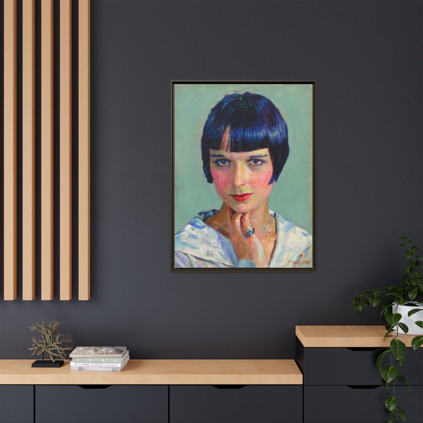 Framed Matte Canvas Portrait Print — Vintage Flapper Woman