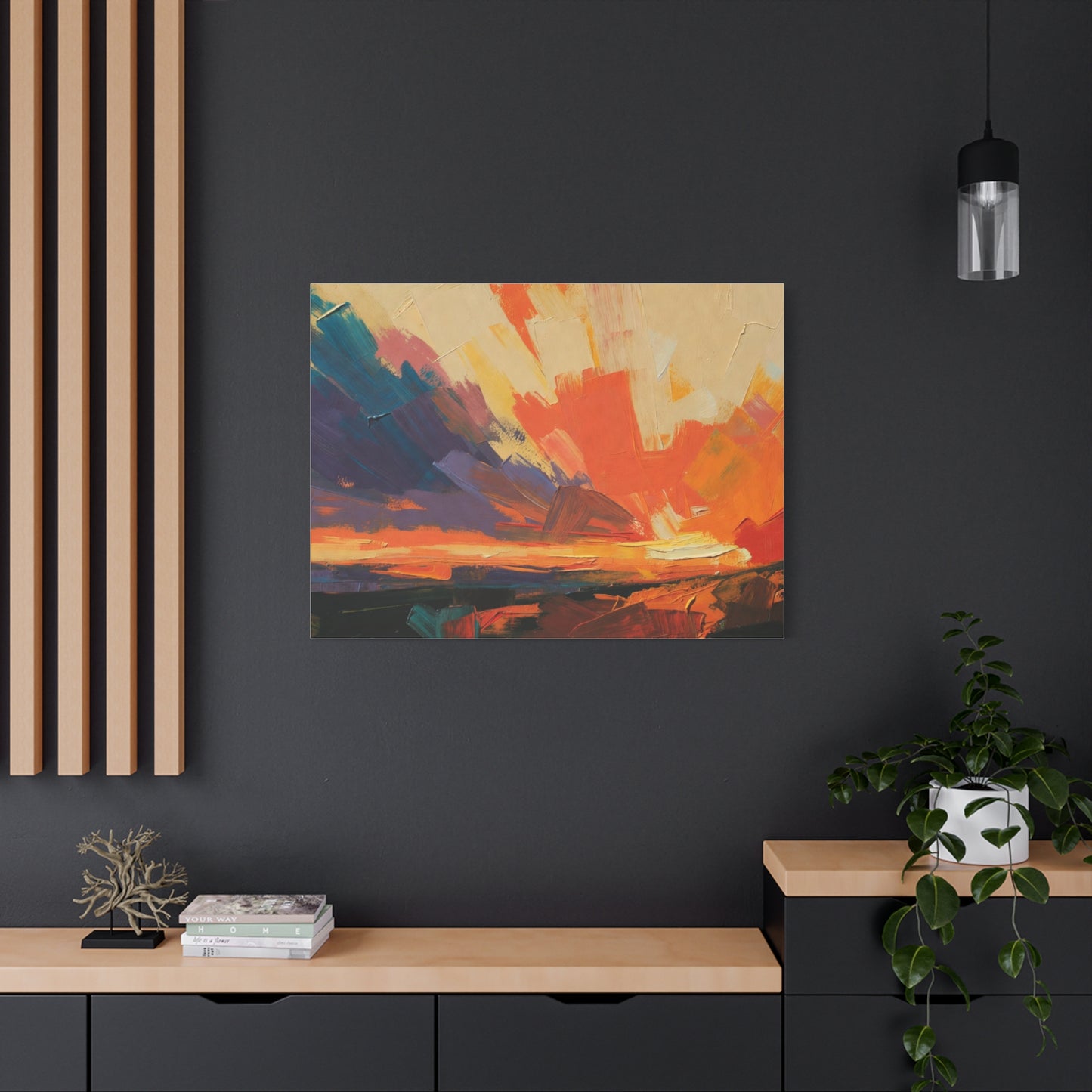 Abstract Sunset Landscape Canvas Print — Matte Stretched Wall Art