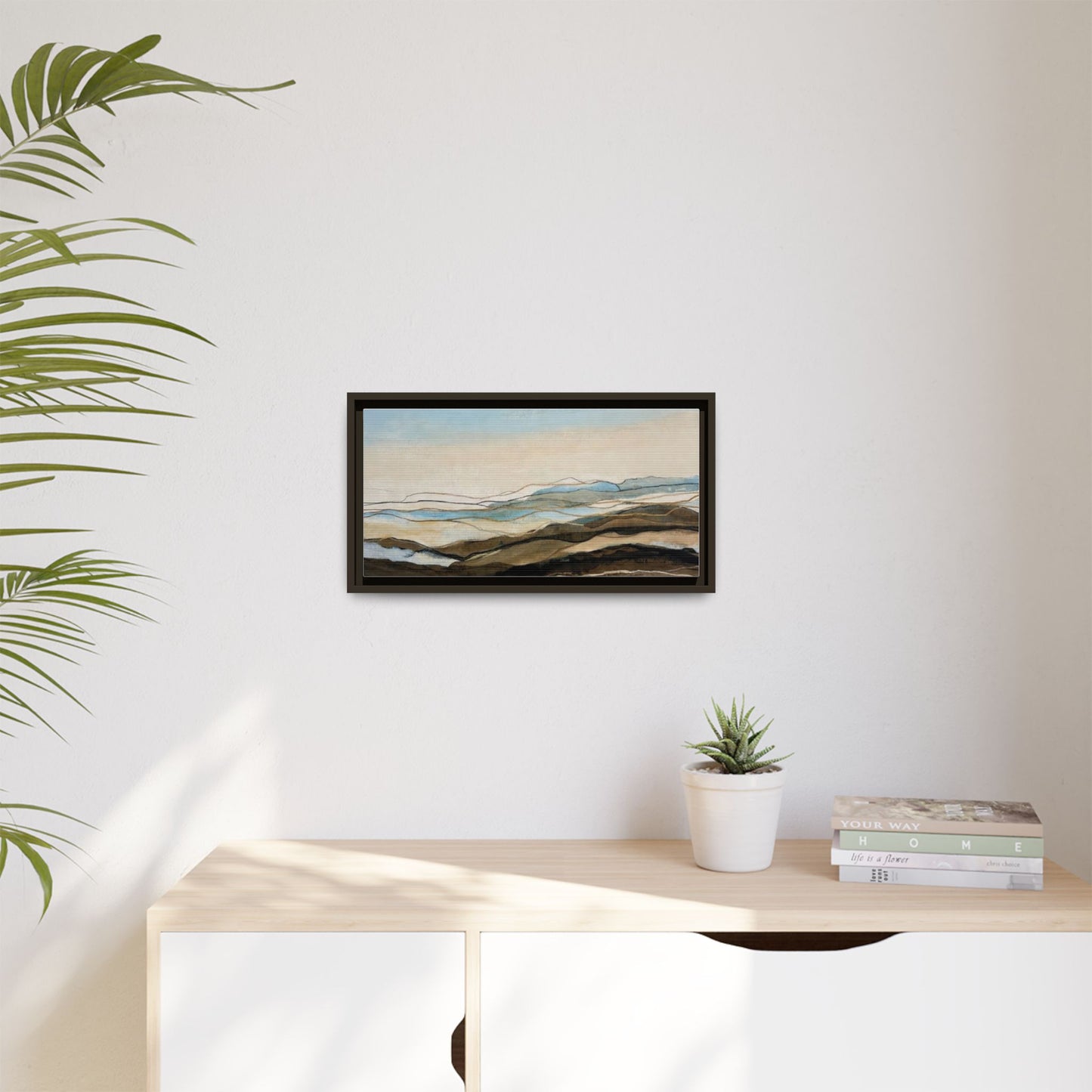Framed Matte Canvas Print — Abstract Coastal Landscape Wall Art