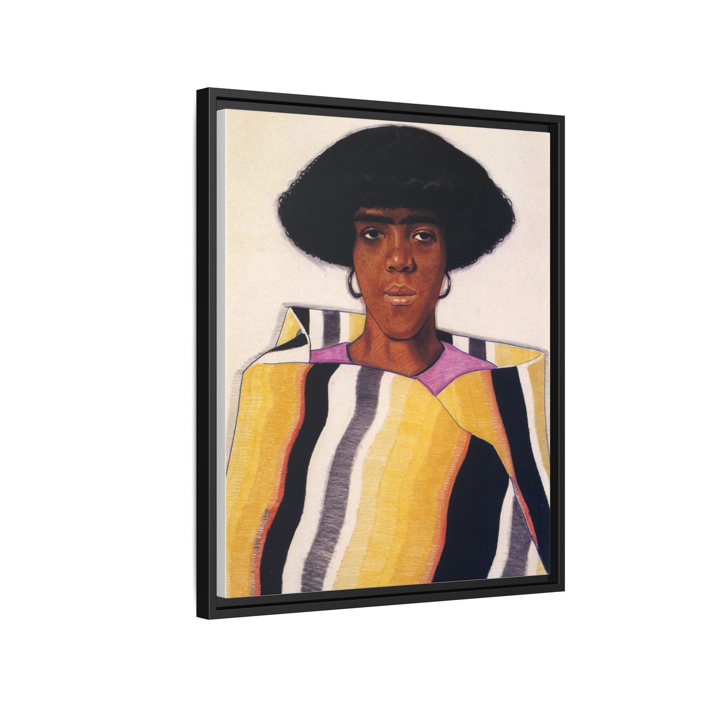 Portrait of an African American Woman by Winold Reiss Framed Matte Canvas Portrait