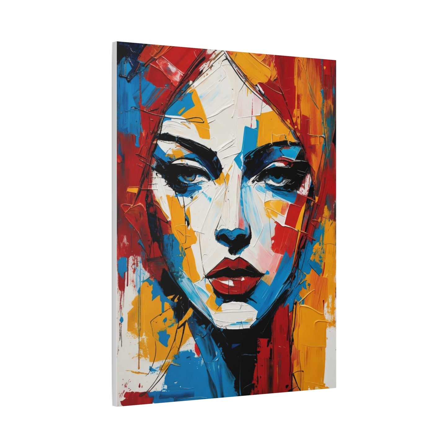Abstract Portrait Canvas Print — Colorful Modern Woman Wall Art
