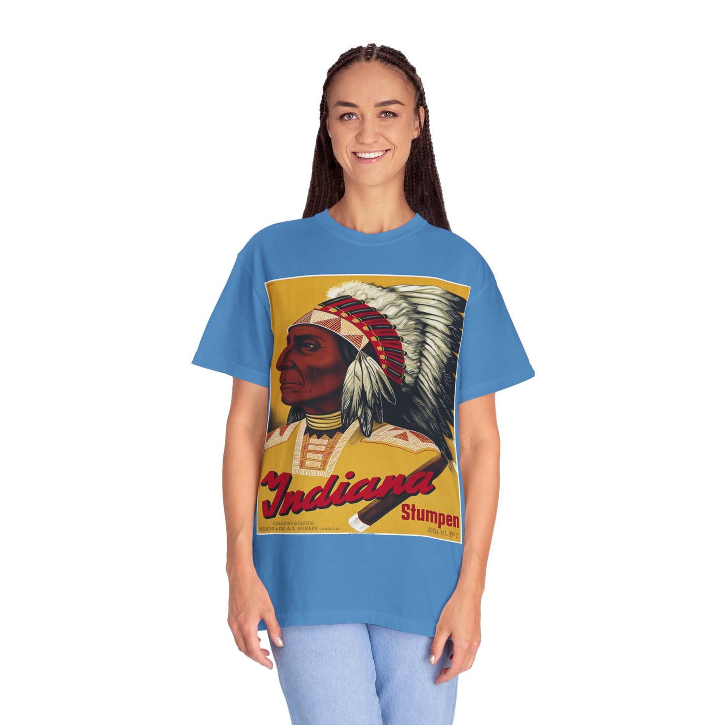 T-Shirt — Retro 'Indiana' Native Chief Vintage Poster Design