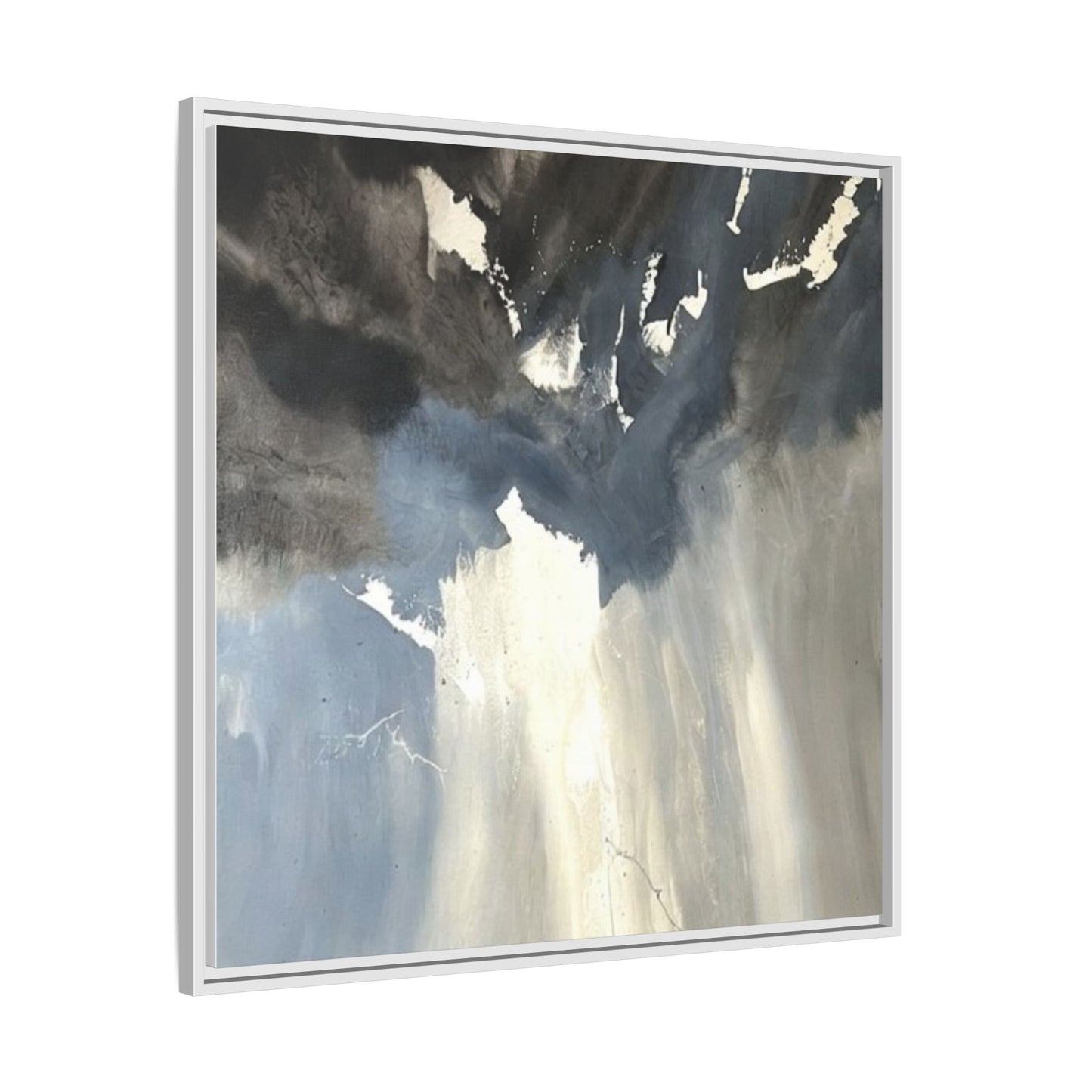 Framed Matte Canvas Art — Moody Abstract Sky Painting