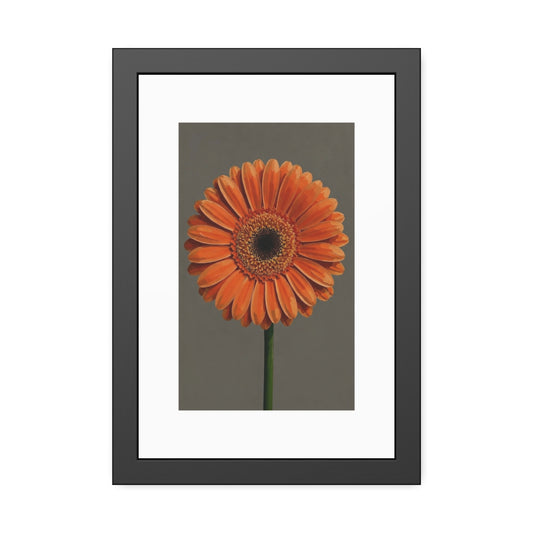 Orange Gerbera Framed Poster — Floral Wall Art Print