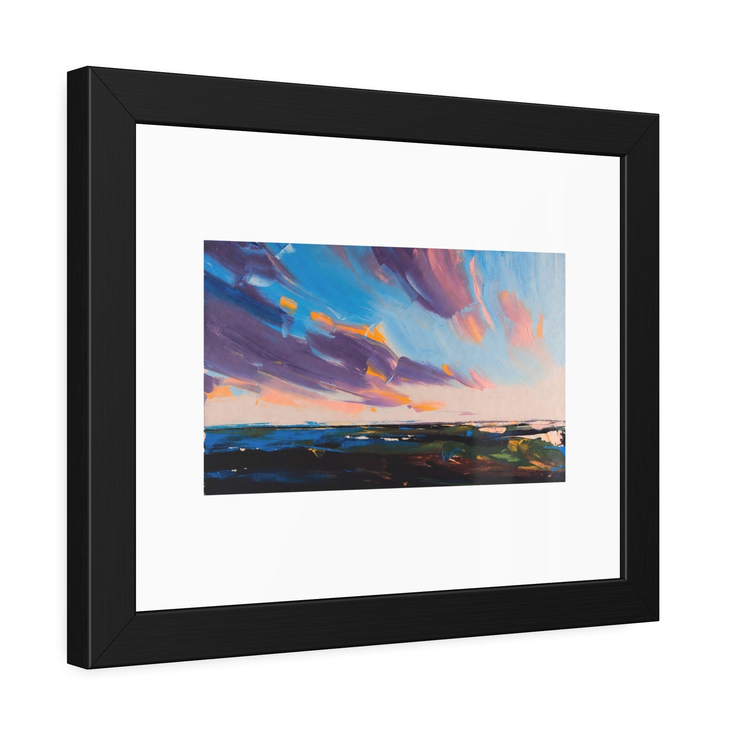 Framed Poster – Colorful Coastal Sunset Landscape Art Print
