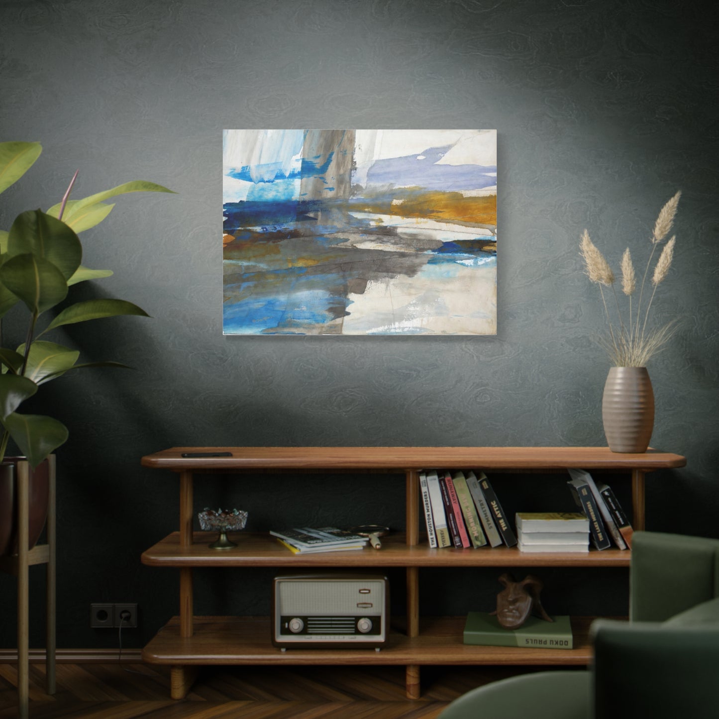 Abstract Coastal Blue Matte Canvas Print — Stretched 1.25" Wall Art