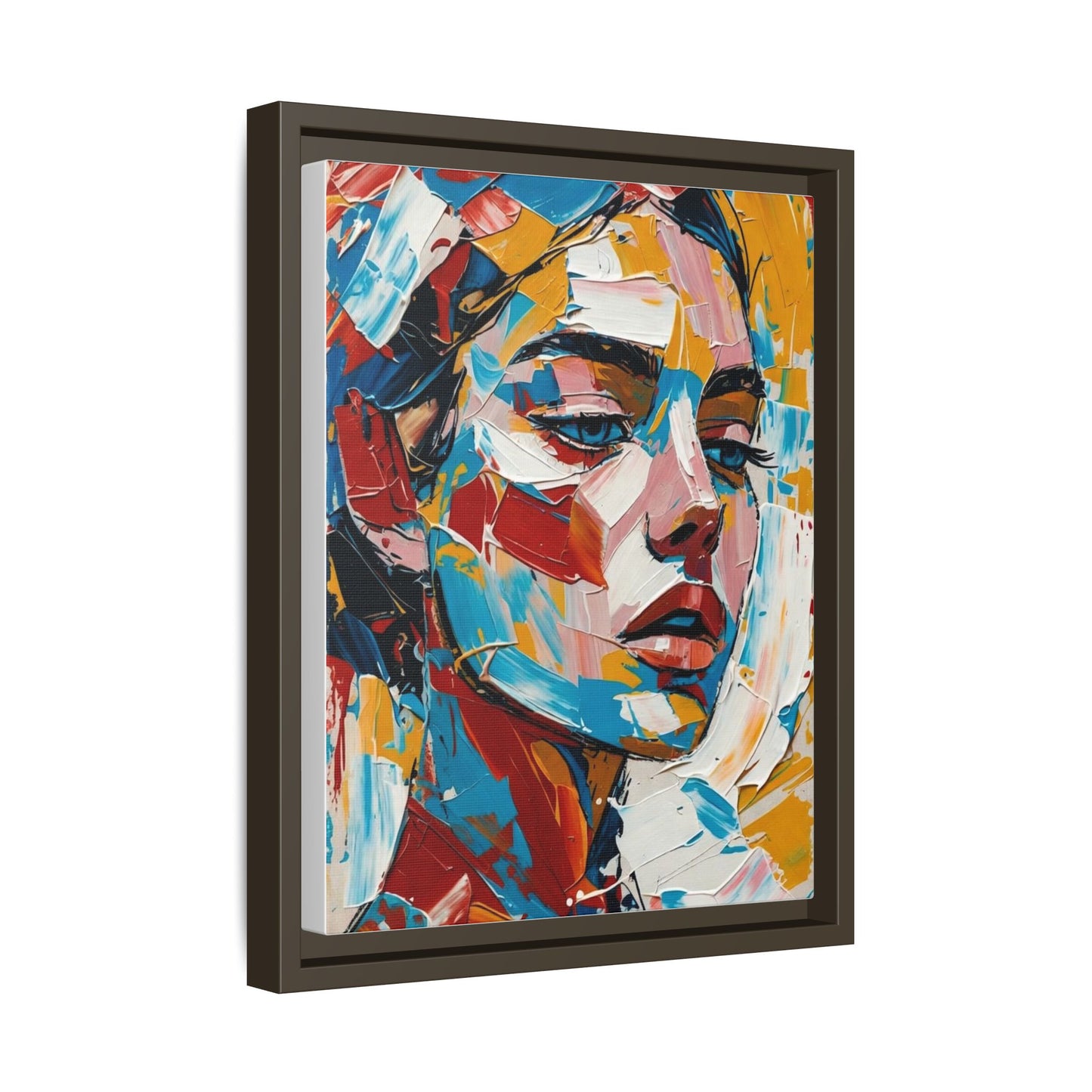 Colorful Abstract Portrait Framed Canvas Print