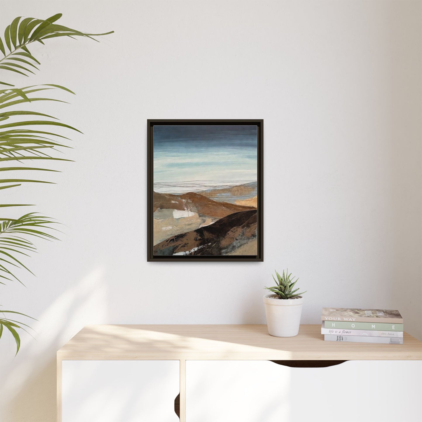 Framed Matte Canvas Art — Serene Abstract Landscape