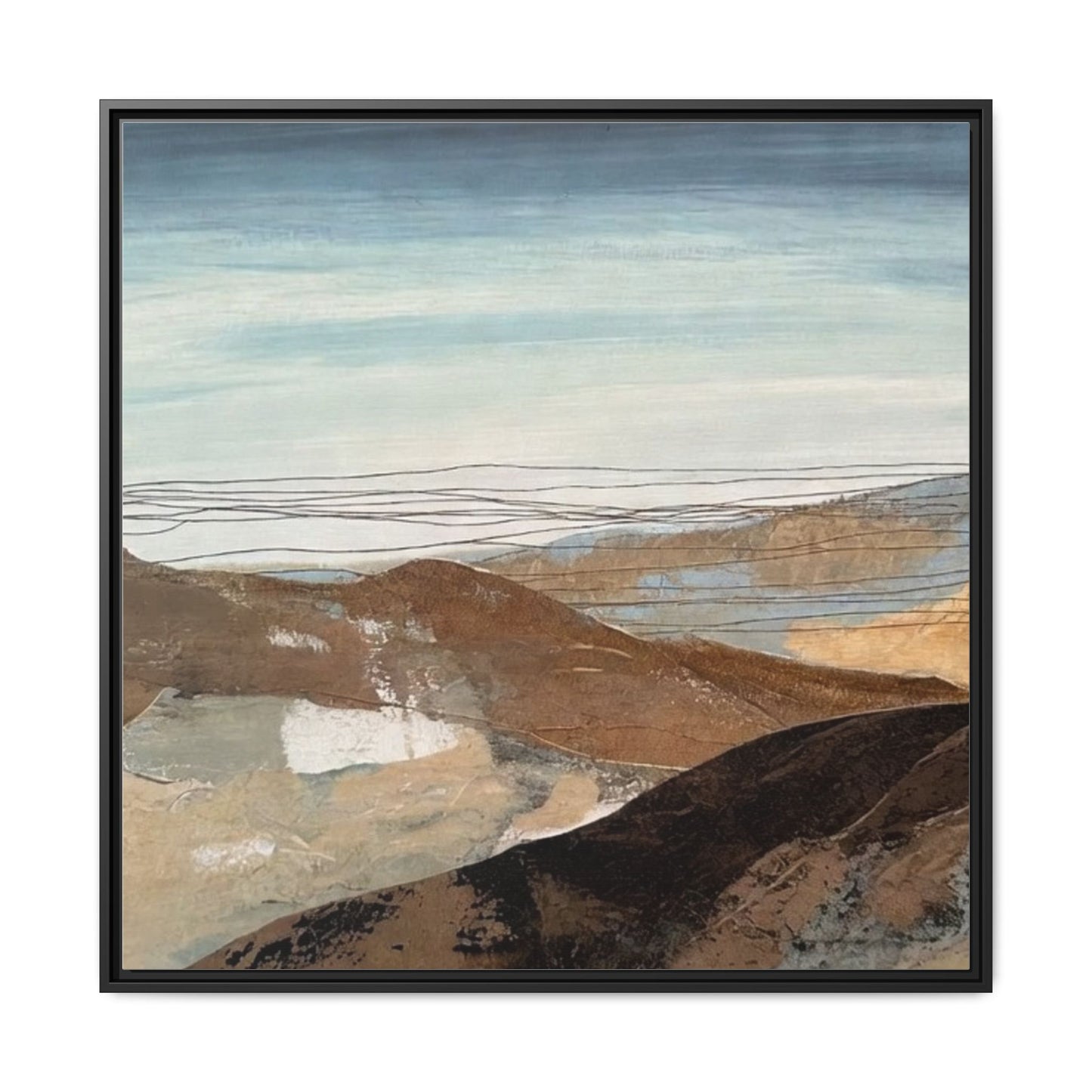Framed Matte Canvas Art — Serene Abstract Landscape
