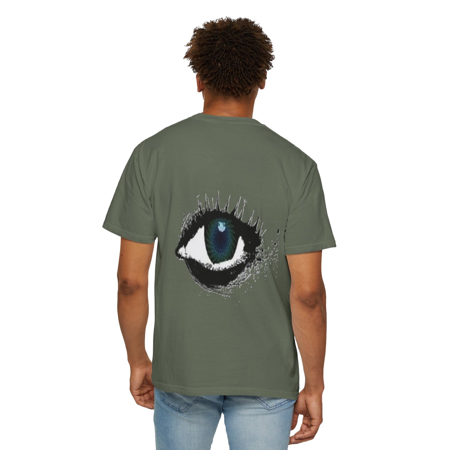 Eye Graphic T-Shirt — Blue Iris Grunge Art Tee