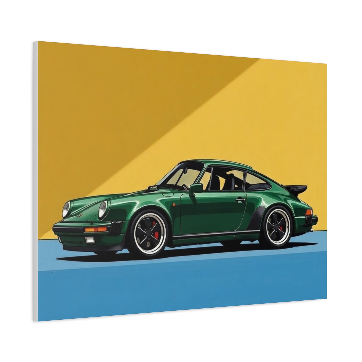 Vintage Green Porsche Art Print - Matte Stretched Canvas