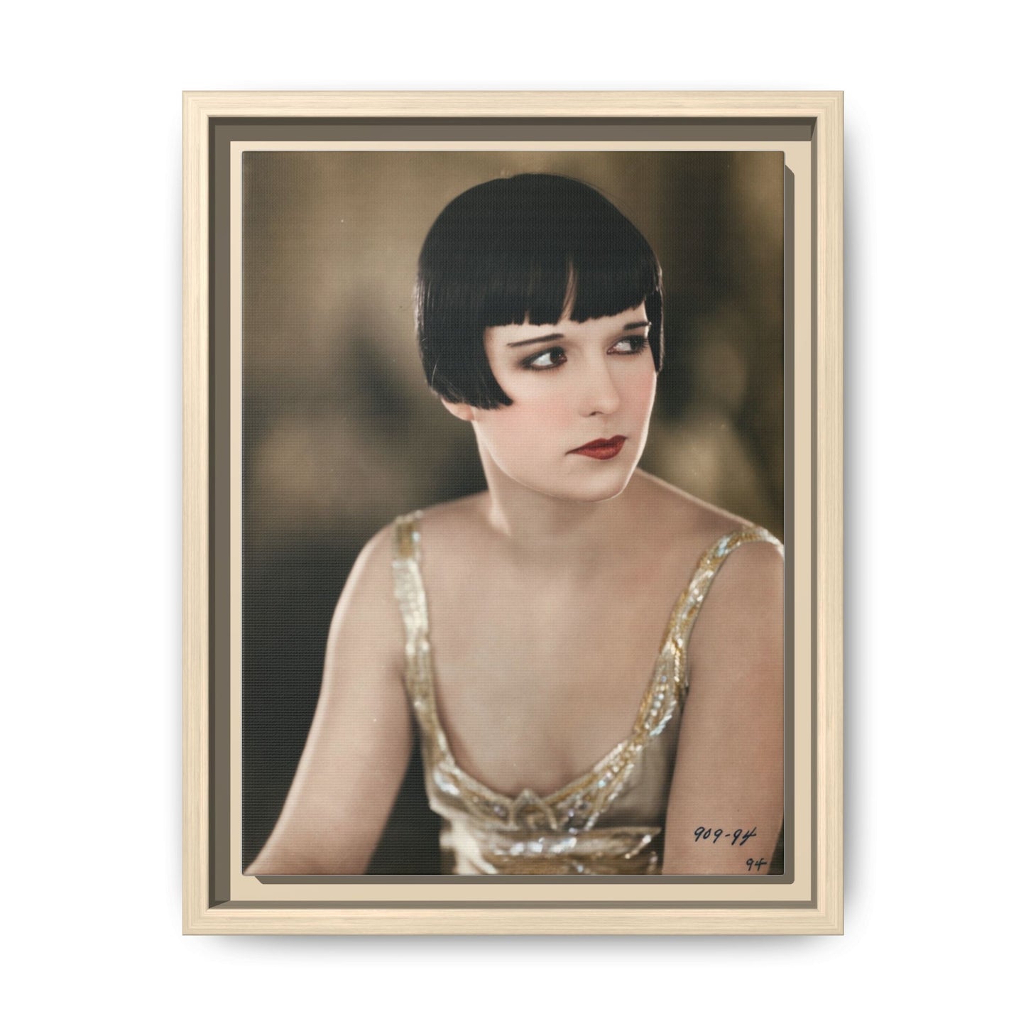 Vintage Louise Brooks Portrait Matte Canvas Framed Wall Art