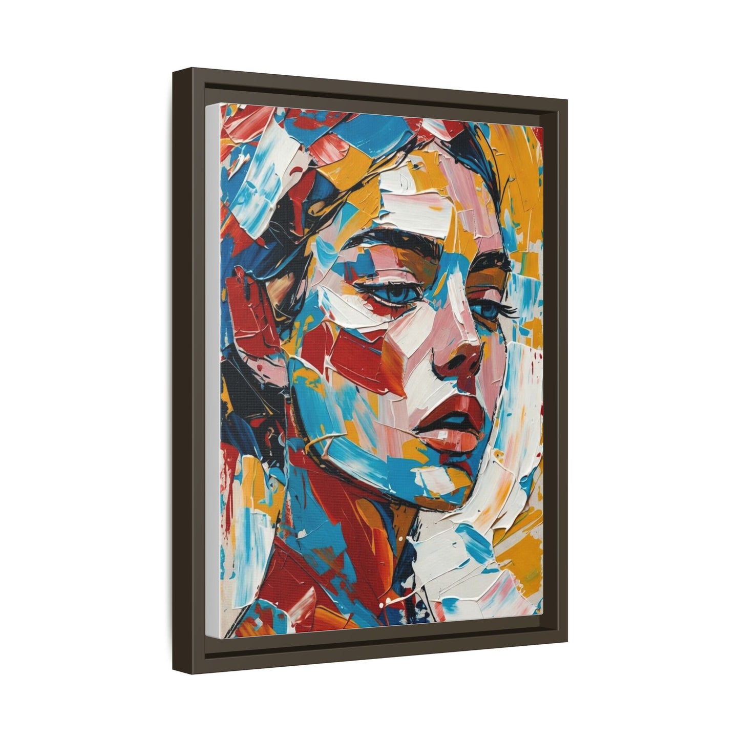 Colorful Abstract Portrait Framed Canvas Print