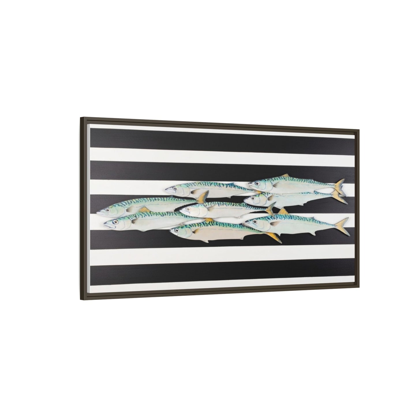 Striped Mackerel Canvas Print — Framed Matte Fish Wall Art