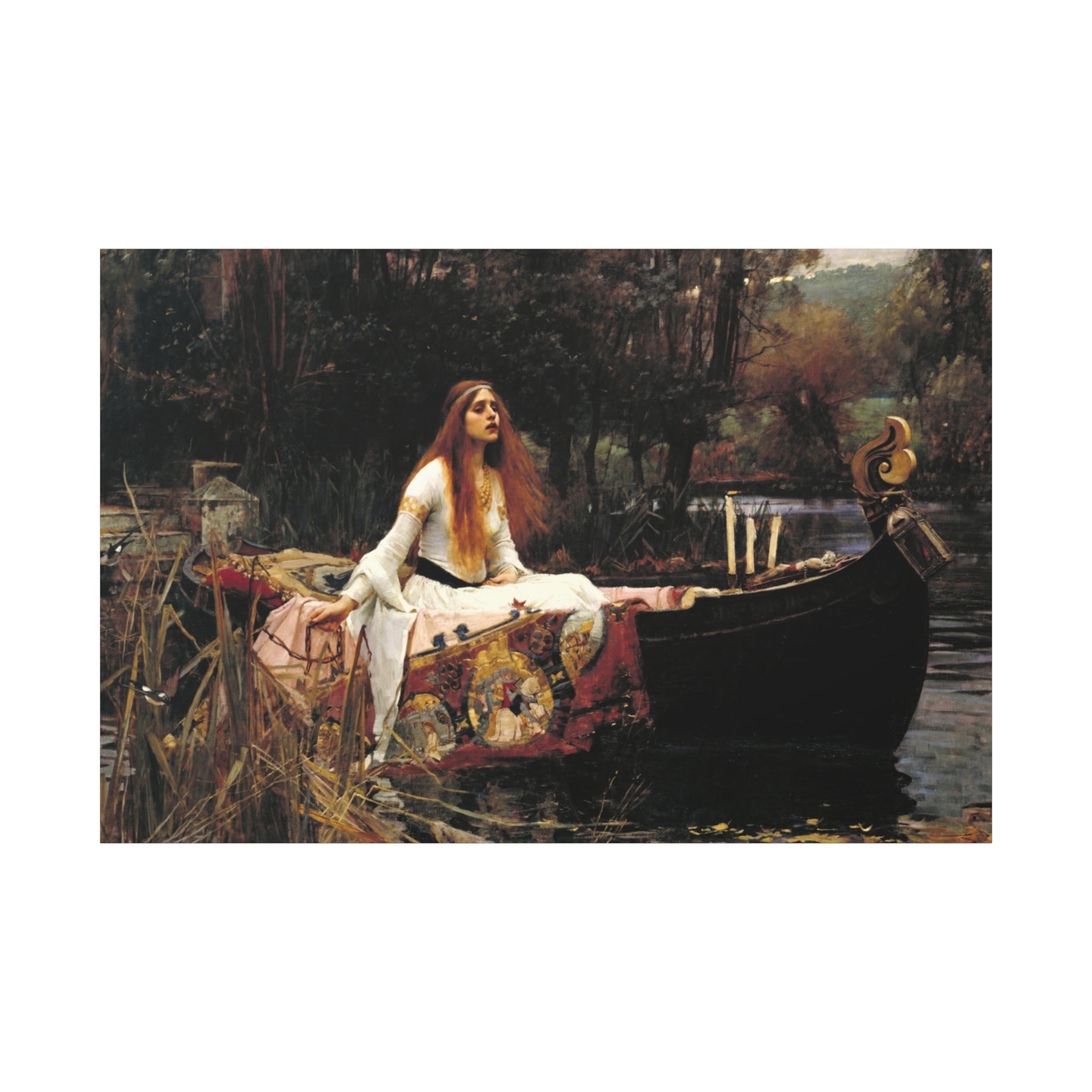 The Lady of Shalott by John William Waterhouse Matte Canvas Wall Art Print