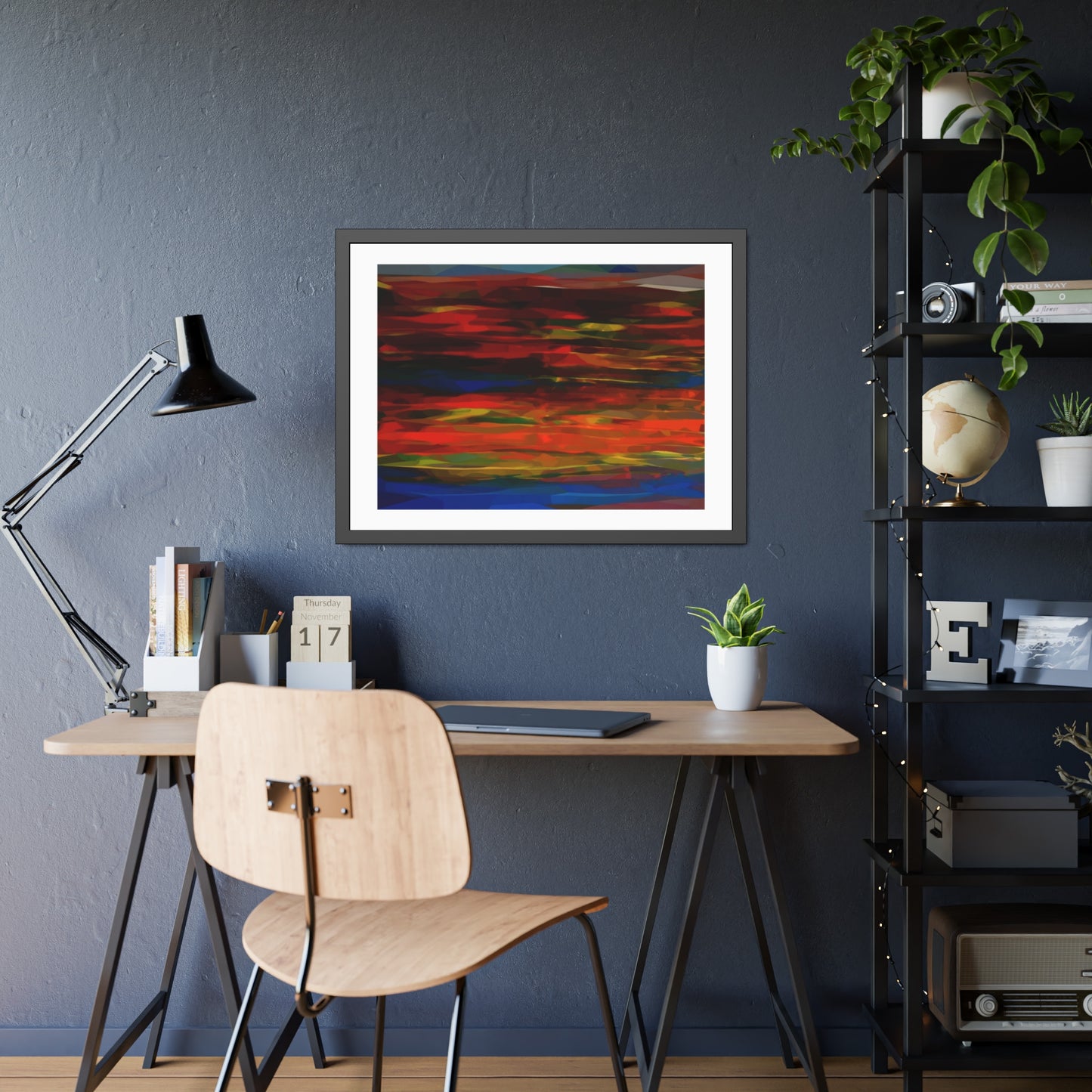 Abstract Sunset Framed Poster — Colorful Modern Wall Art
