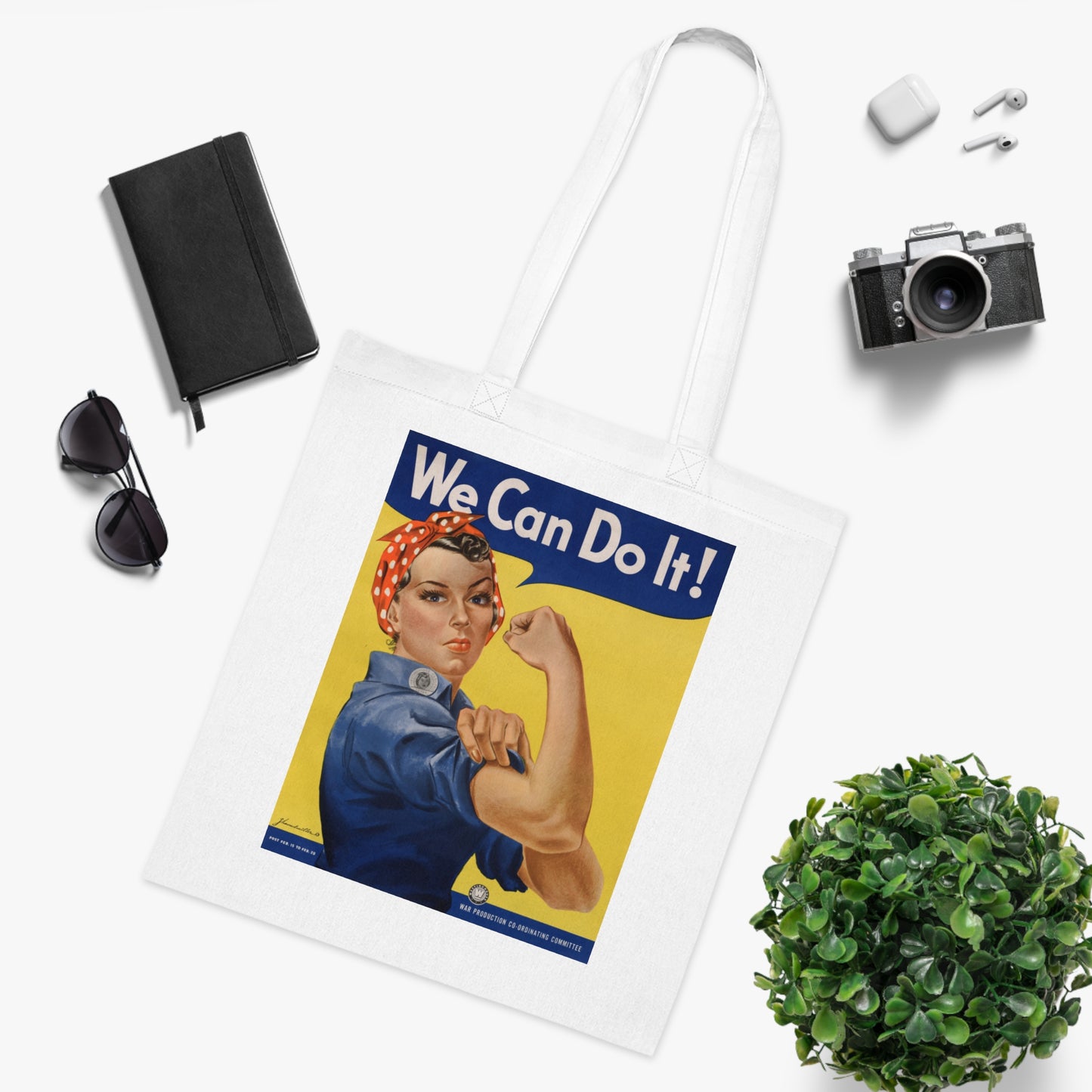 We Can Do It! Rosie the Riveter Cotton Tote — Vintage Feminist Empowerment Shopper