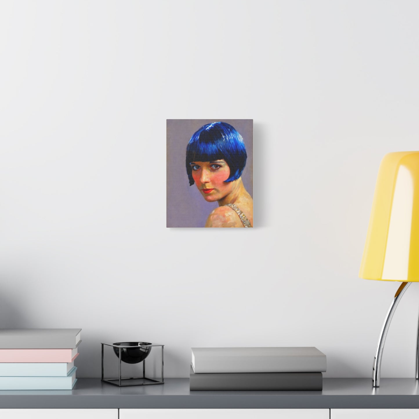 Blue Bob Portrait Matte Canvas Print - Stretched Wall Art
