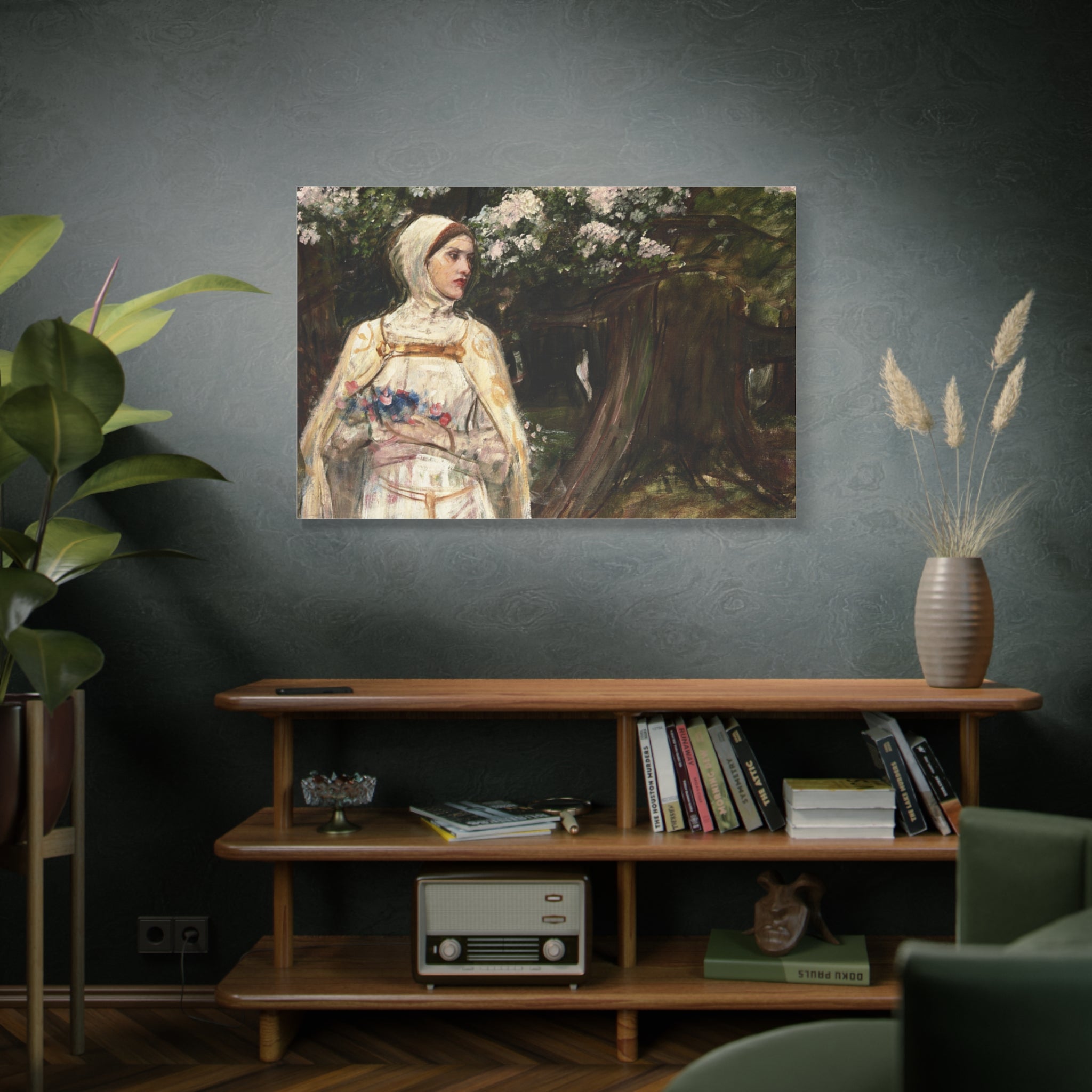 Matilda (formerly called Beatrice) by John William Waterhouse Matte Canvas Wall Art Print