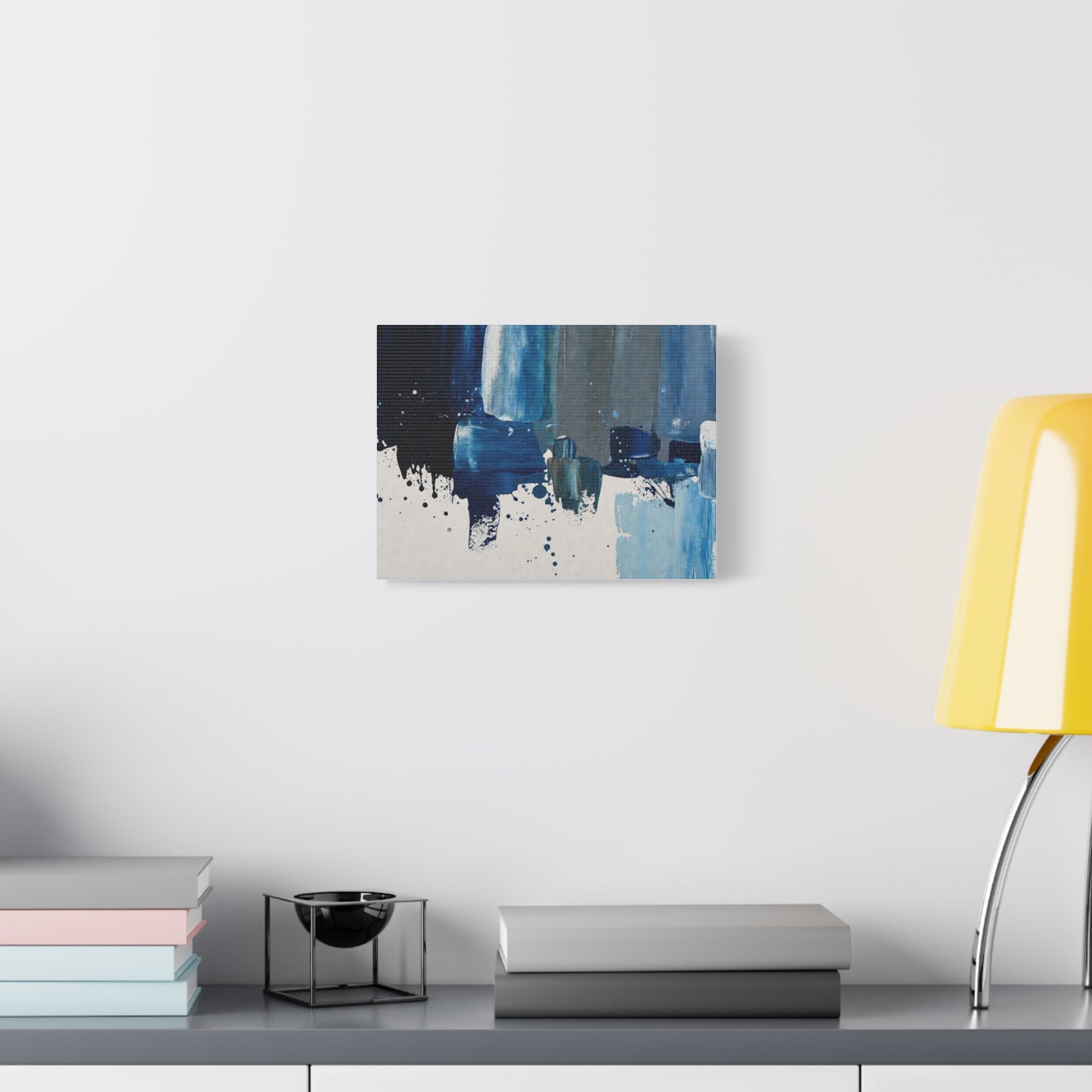 Blue Abstract Canvas Wall Art – Modern Matte Stretched Canvas