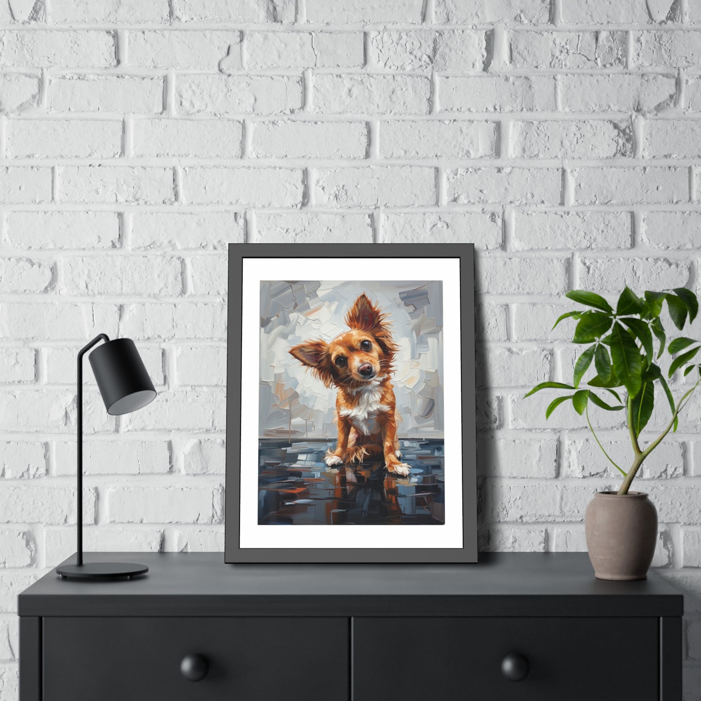 Dog Portrait Framed Poster — Cute Puppy Wall Art