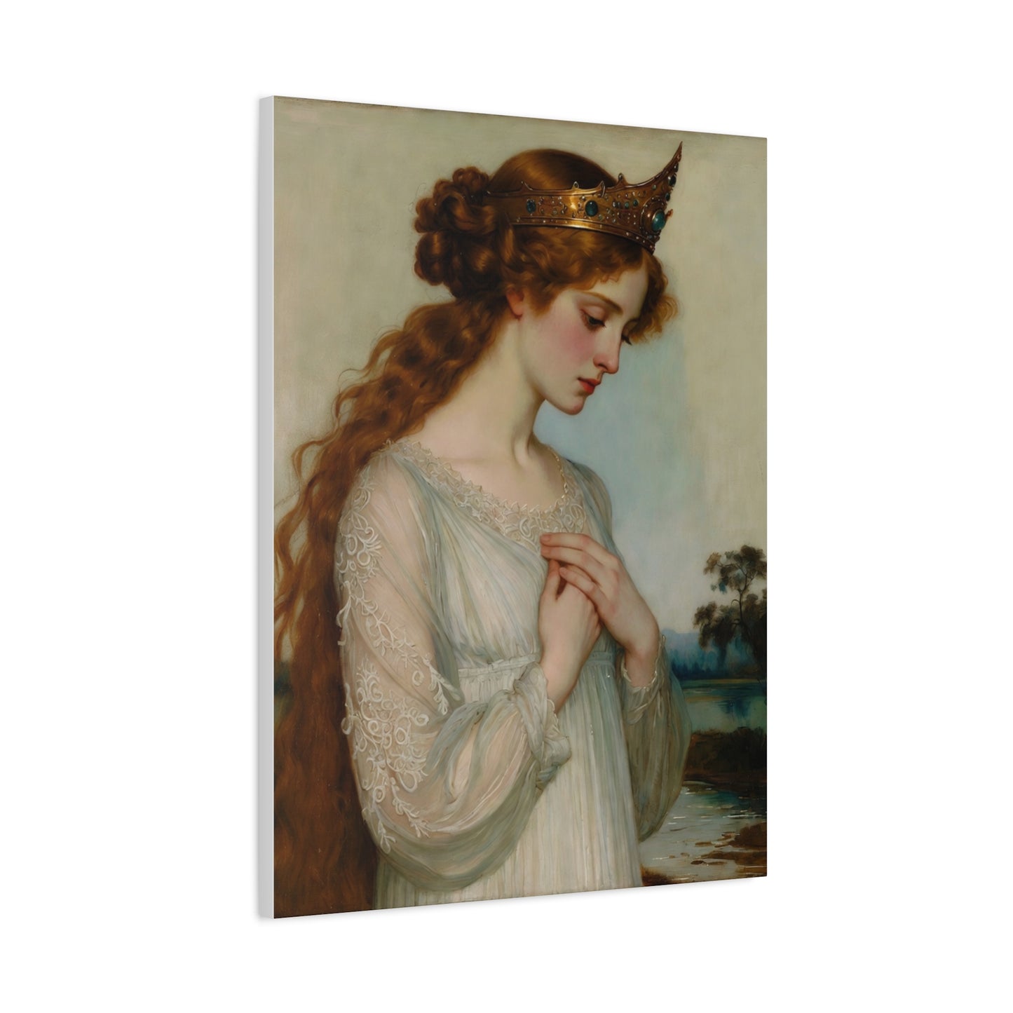 Vintage Romantic Princess Painting — Matte Canvas Wall Art