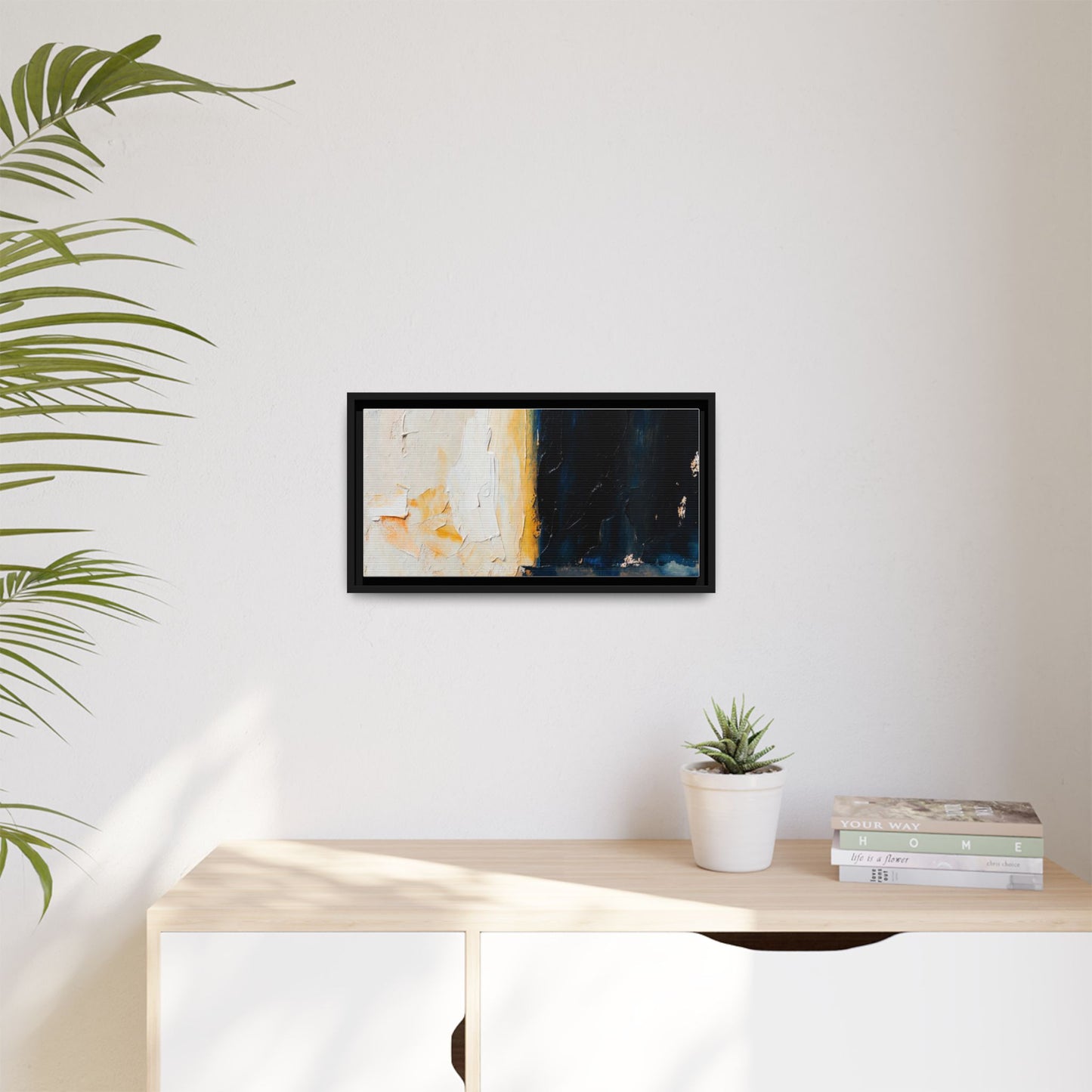Abstract Coastal Texture Framed Canvas Art — Matte Multi-Color Wall Print