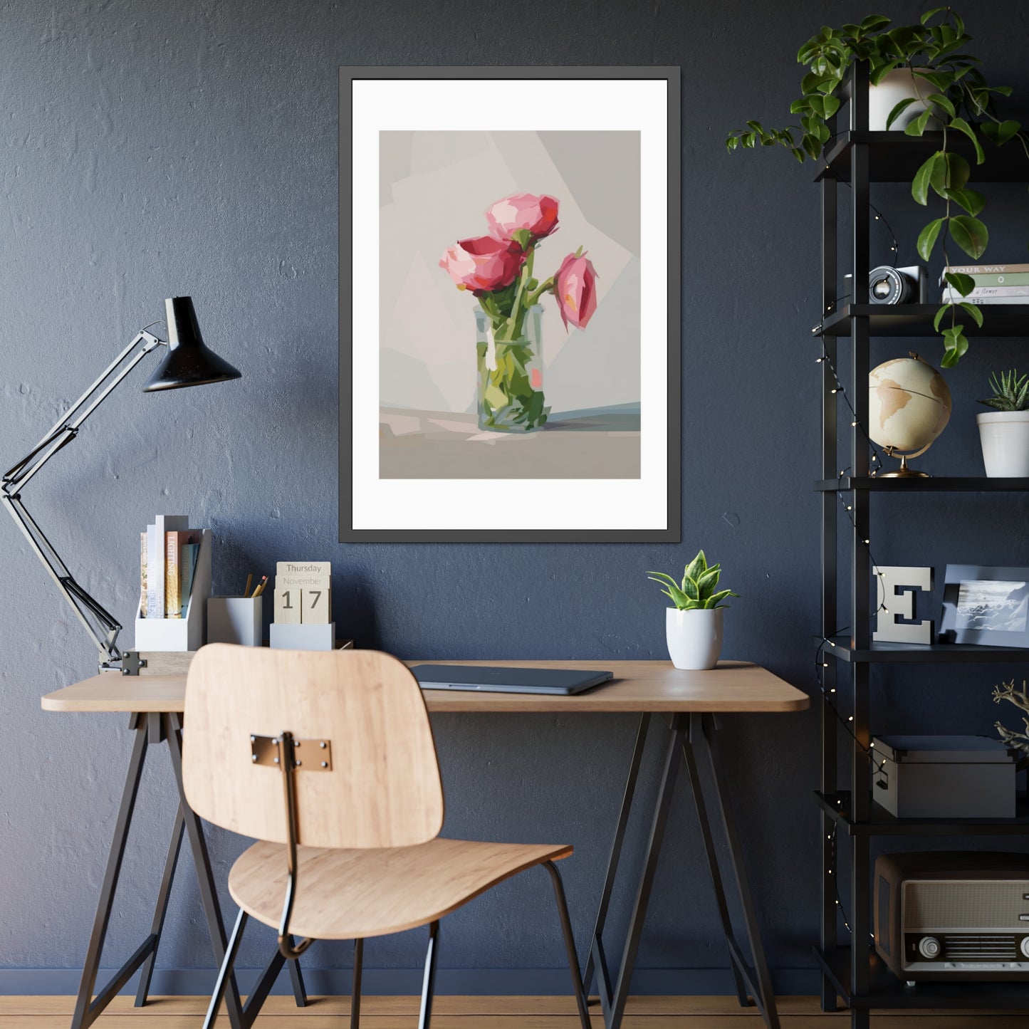 Framed Poster — Pink Peonies Vase Wall Art Print