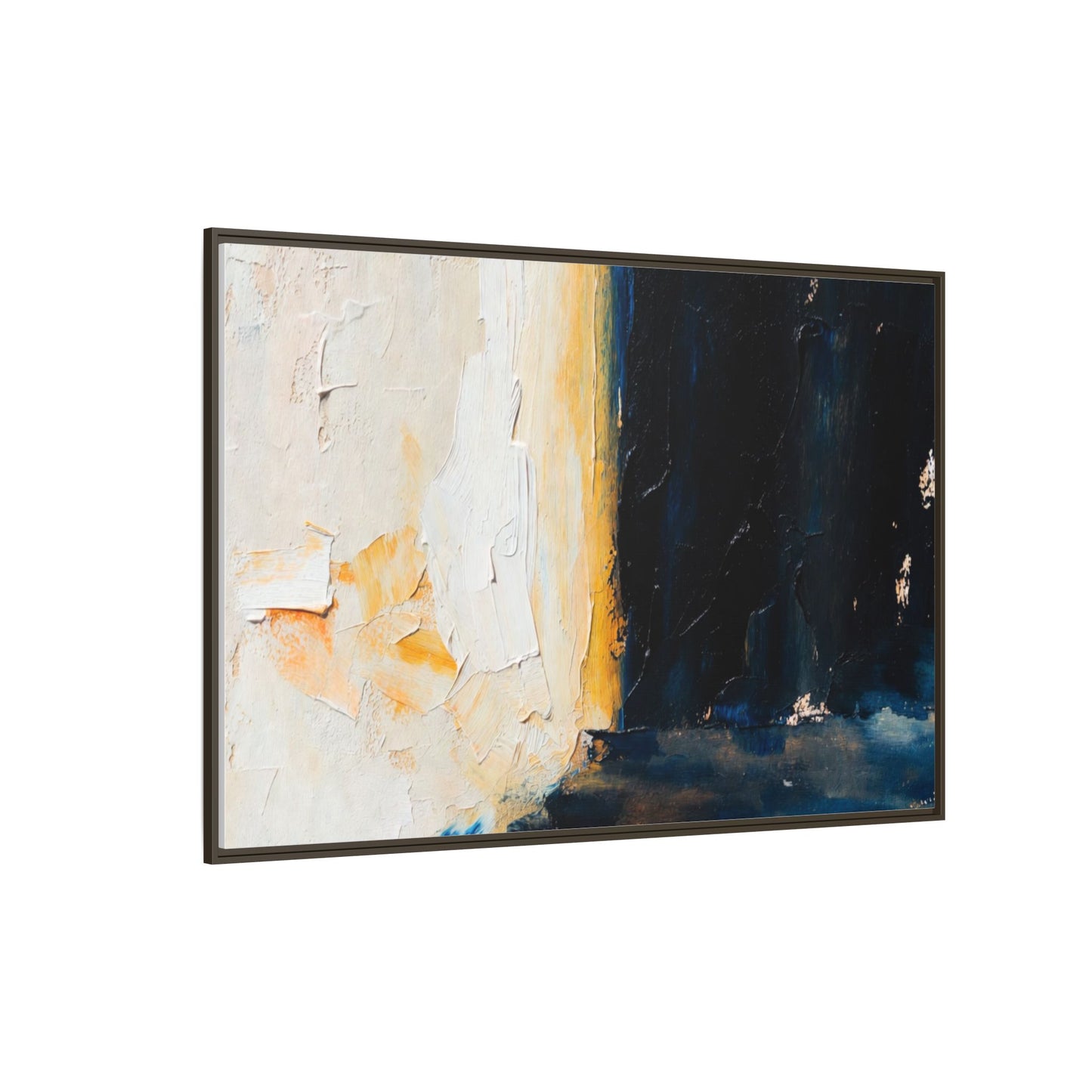 Abstract Coastal Texture Framed Canvas Art — Matte Multi-Color Wall Print