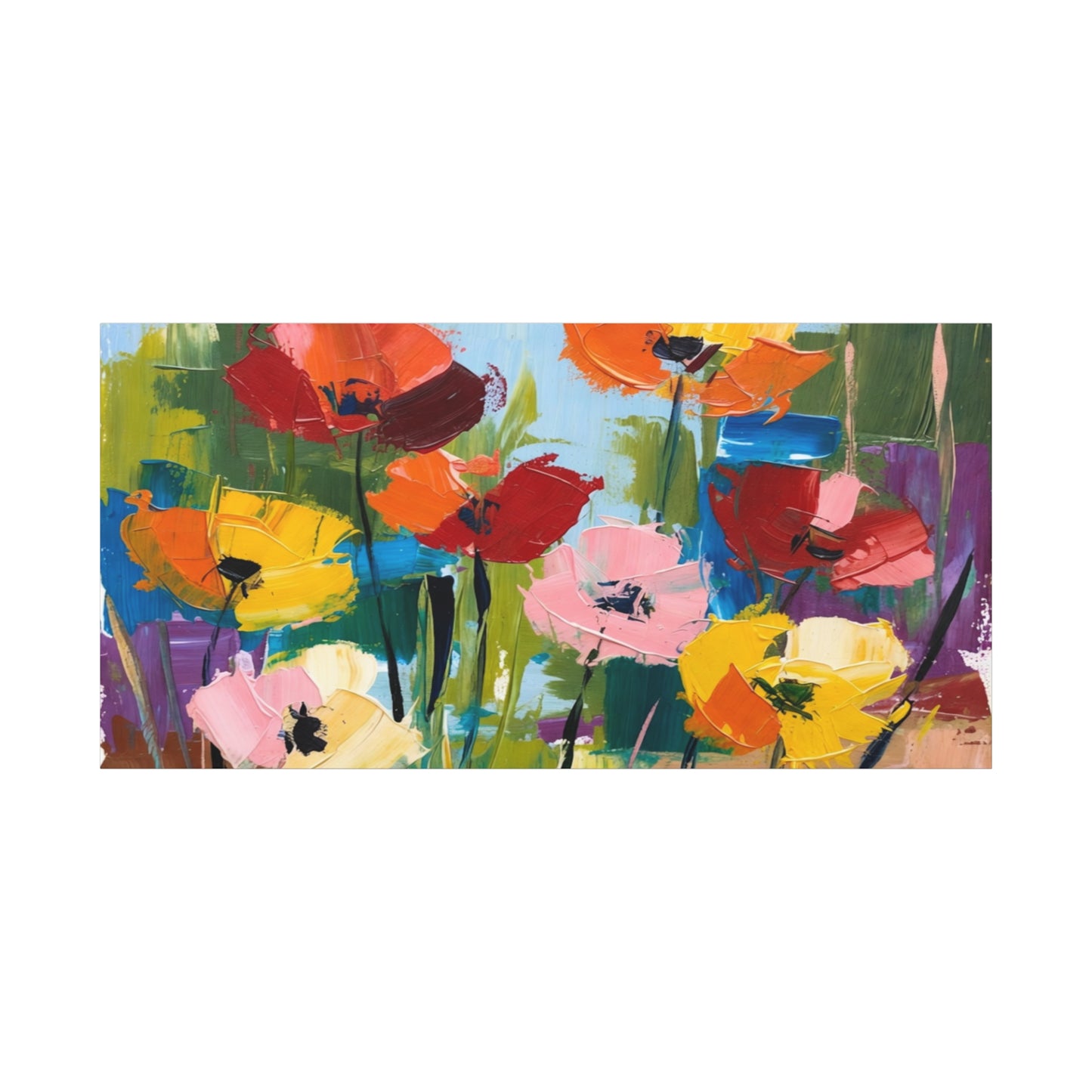 Colorful Abstract Floral Canvas Wall Art — Matte Stretched 1.25"