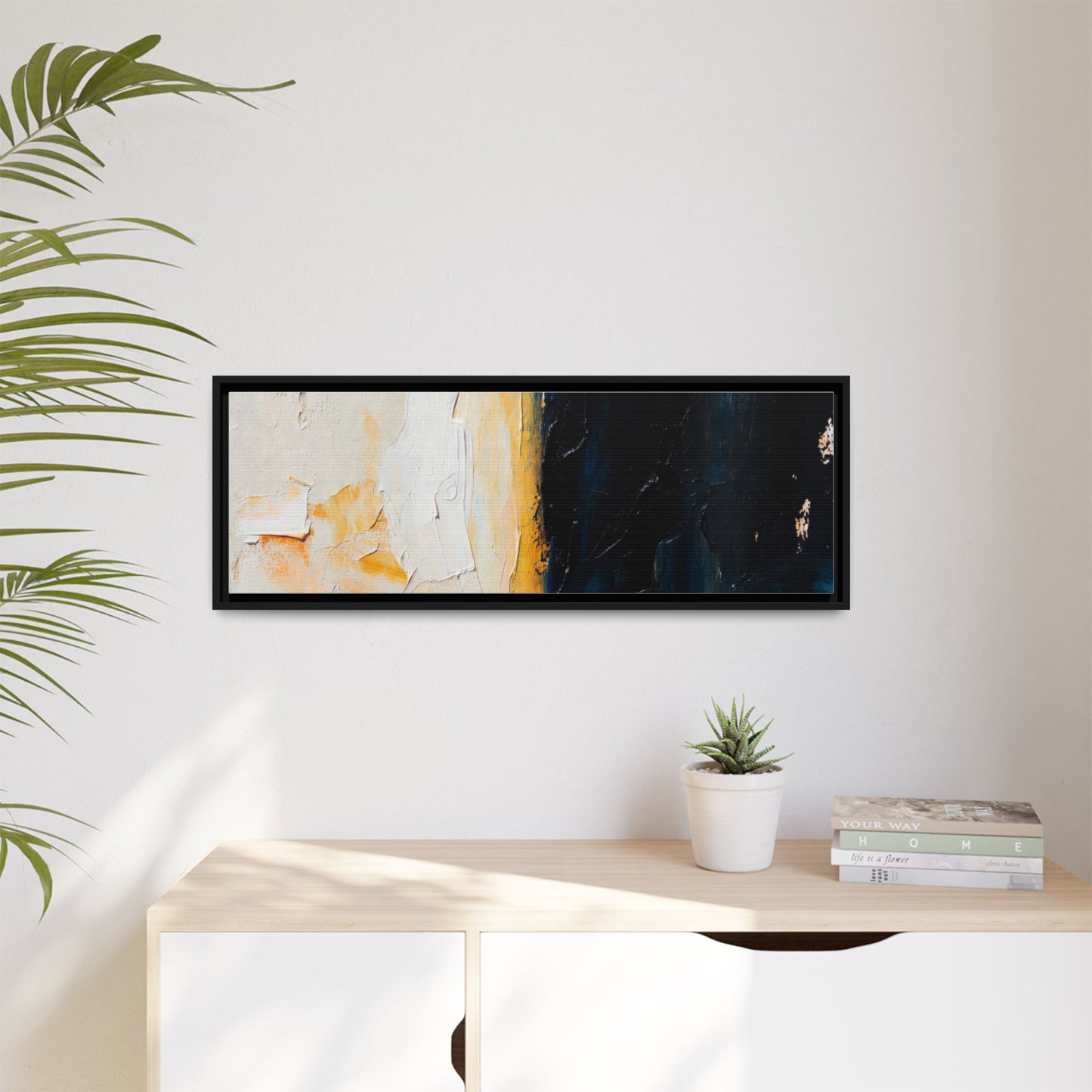 Abstract Coastal Texture Framed Canvas Art — Matte Multi-Color Wall Print