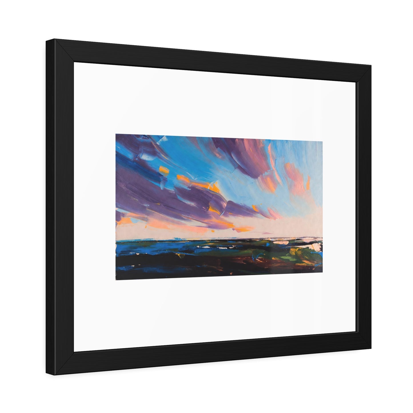 Framed Poster – Colorful Coastal Sunset Landscape Art Print