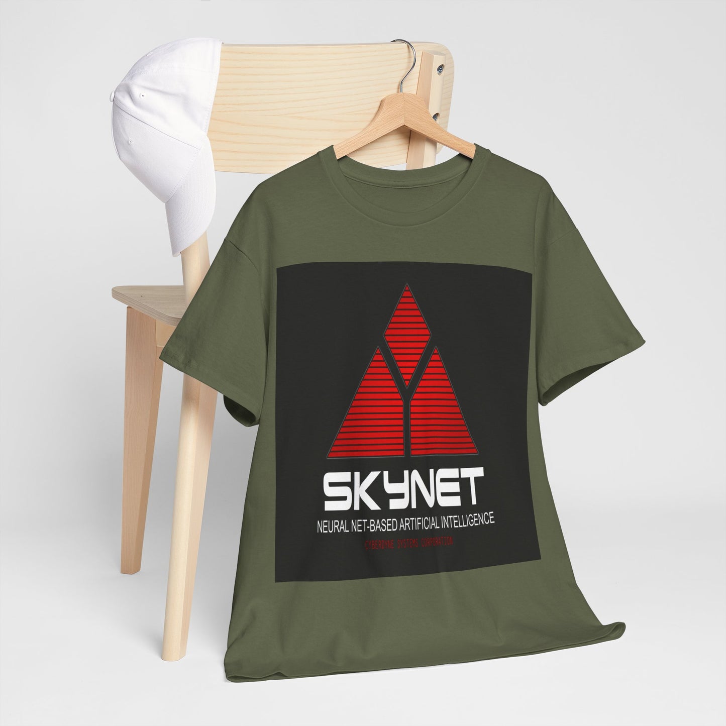 Skynet Logo Tee — Retro Red AI Graphic T-Shirt