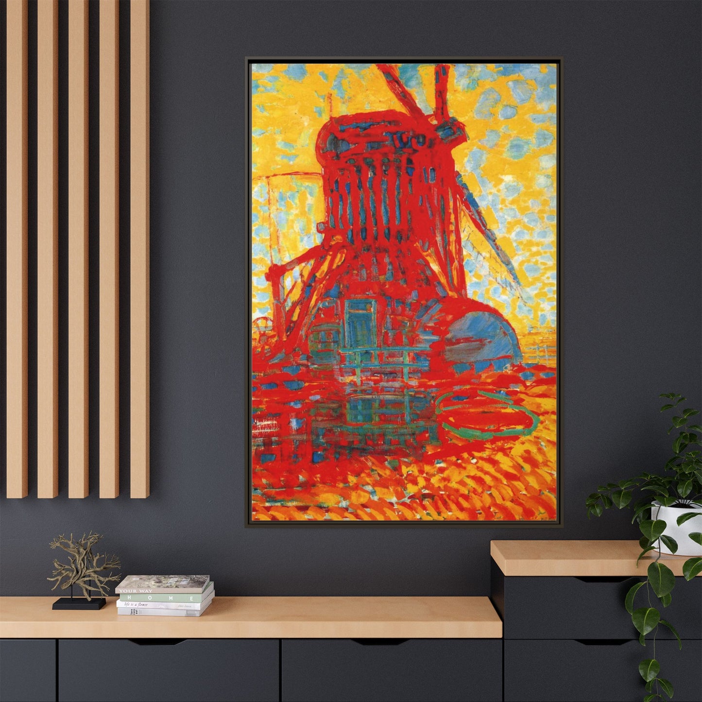 Mill by Sunlight by Piet Mondrian Matte Framed Canvas Wall Art Print