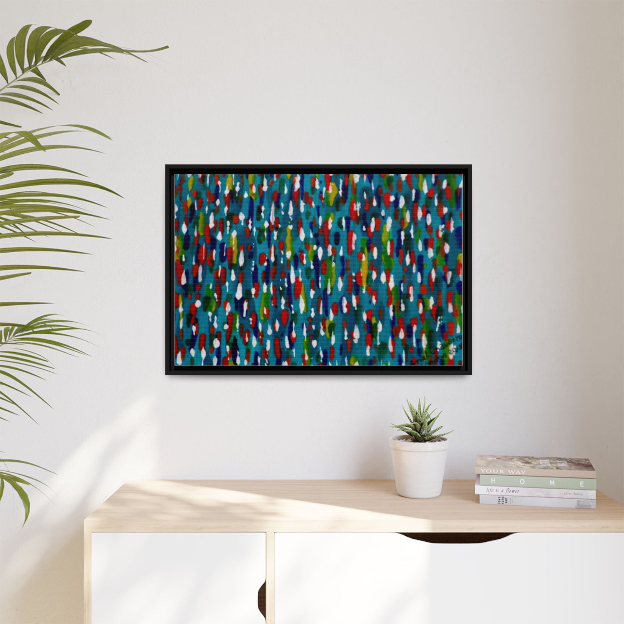 Colours Of The Soul Reflecting On Water by Ariel Chavarro Avila Matte Canvas Framed Art